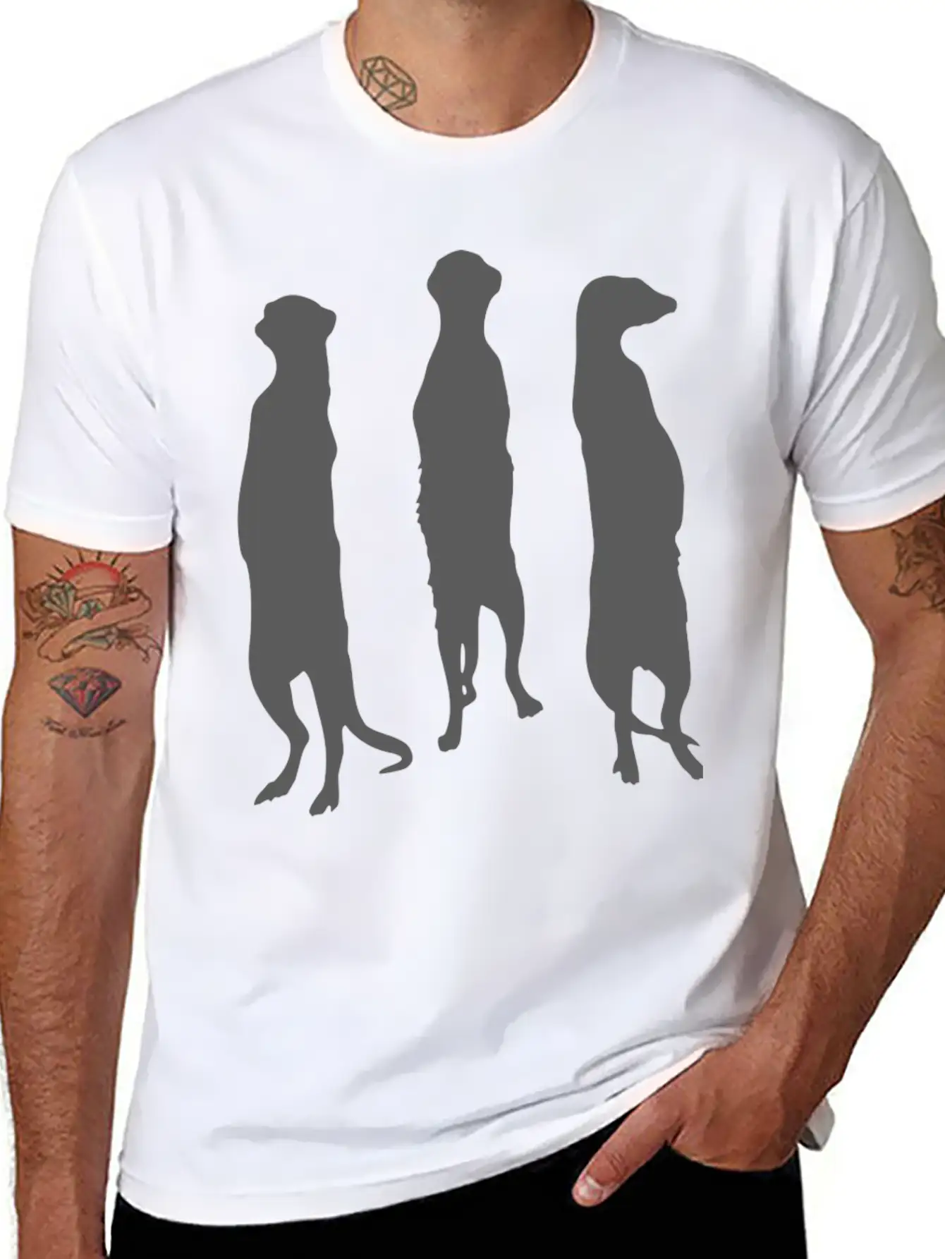 MEERKAT ACTION SHADOW FUNNY GIFT Unisex Casual T-Shirt – Clean Design For Daily Comfort
