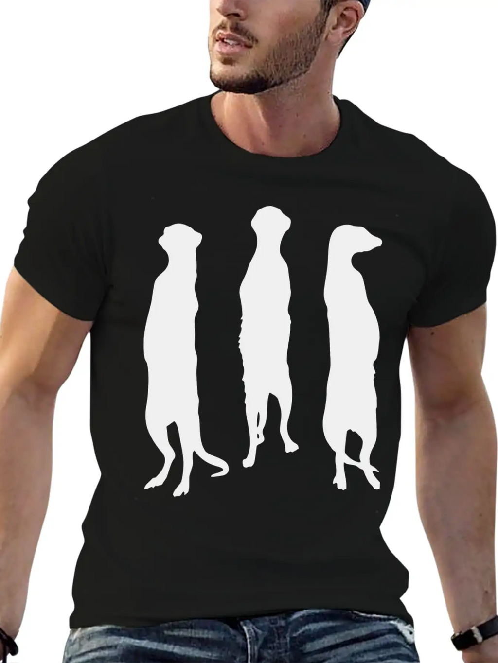 MEERKAT ACTION SHADOW FUNNY GIFT Unisex Casual T-Shirt – Clean Design For Daily Comfort