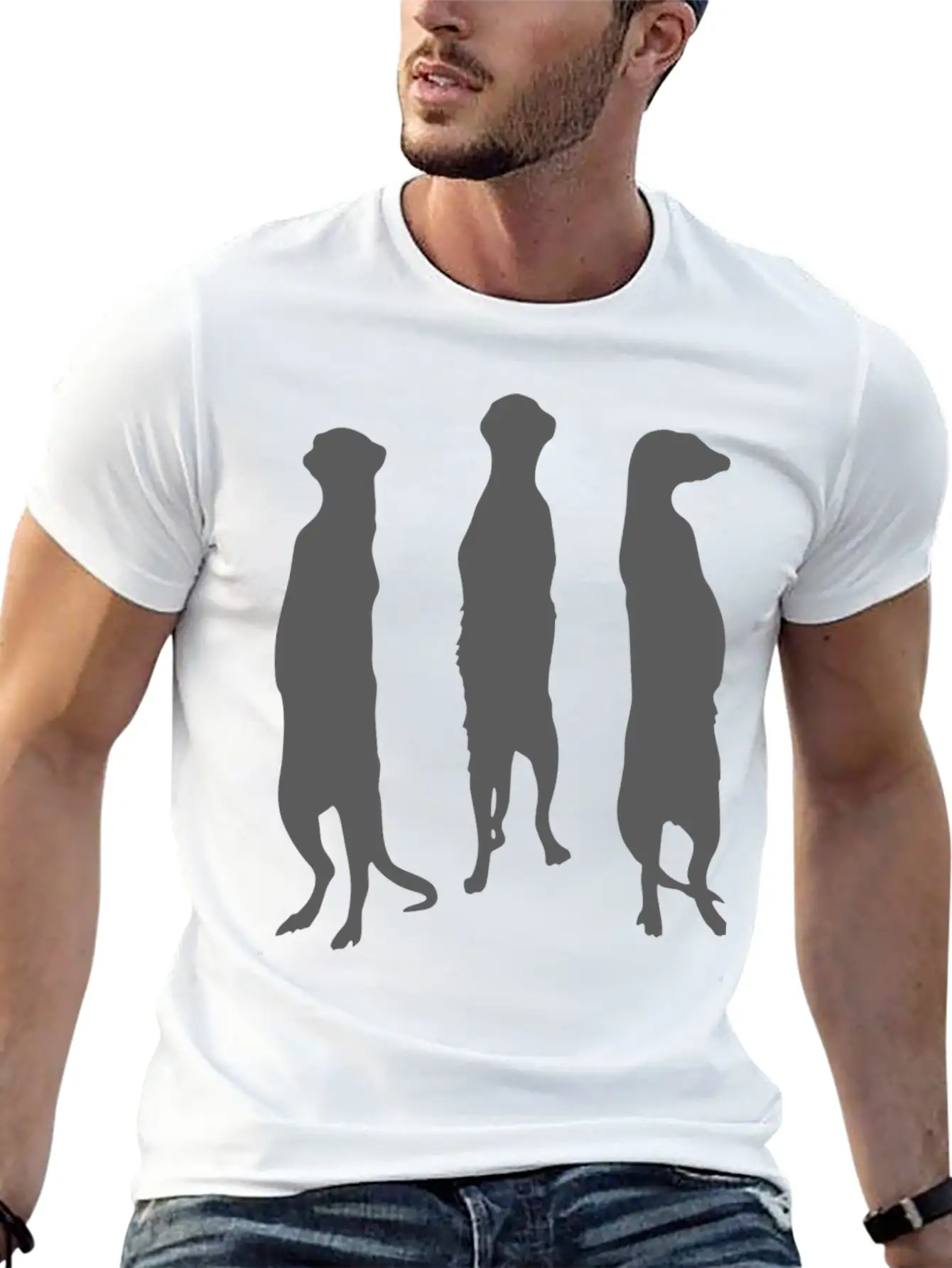 MEERKAT ACTION SHADOW FUNNY GIFT Unisex Casual T-Shirt – Clean Design For Daily Comfort