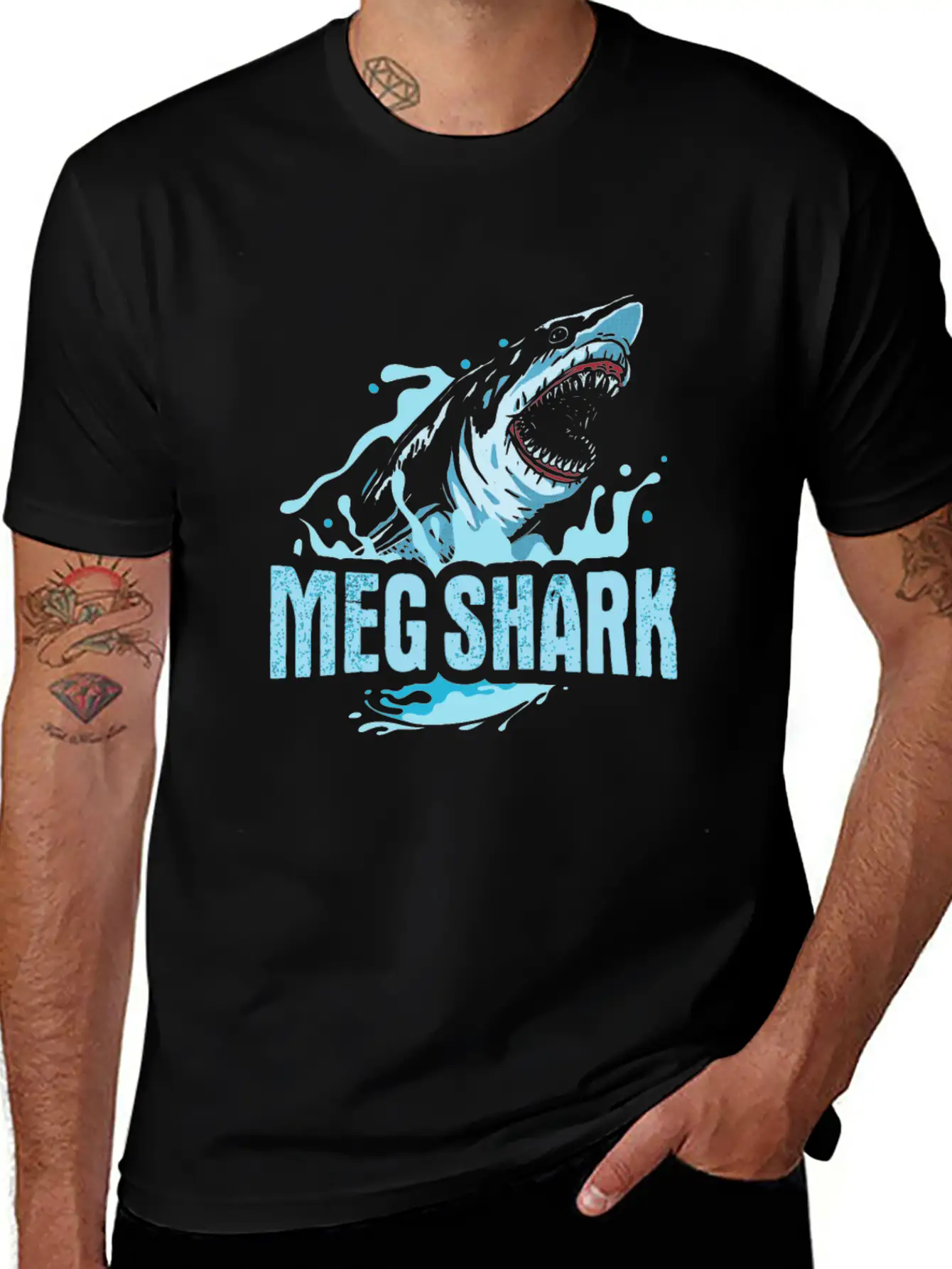 Meg Shark Design For A Killer Shark Fan Stylish Everyday T-Shirt – Unisex Basic Cotton Tee