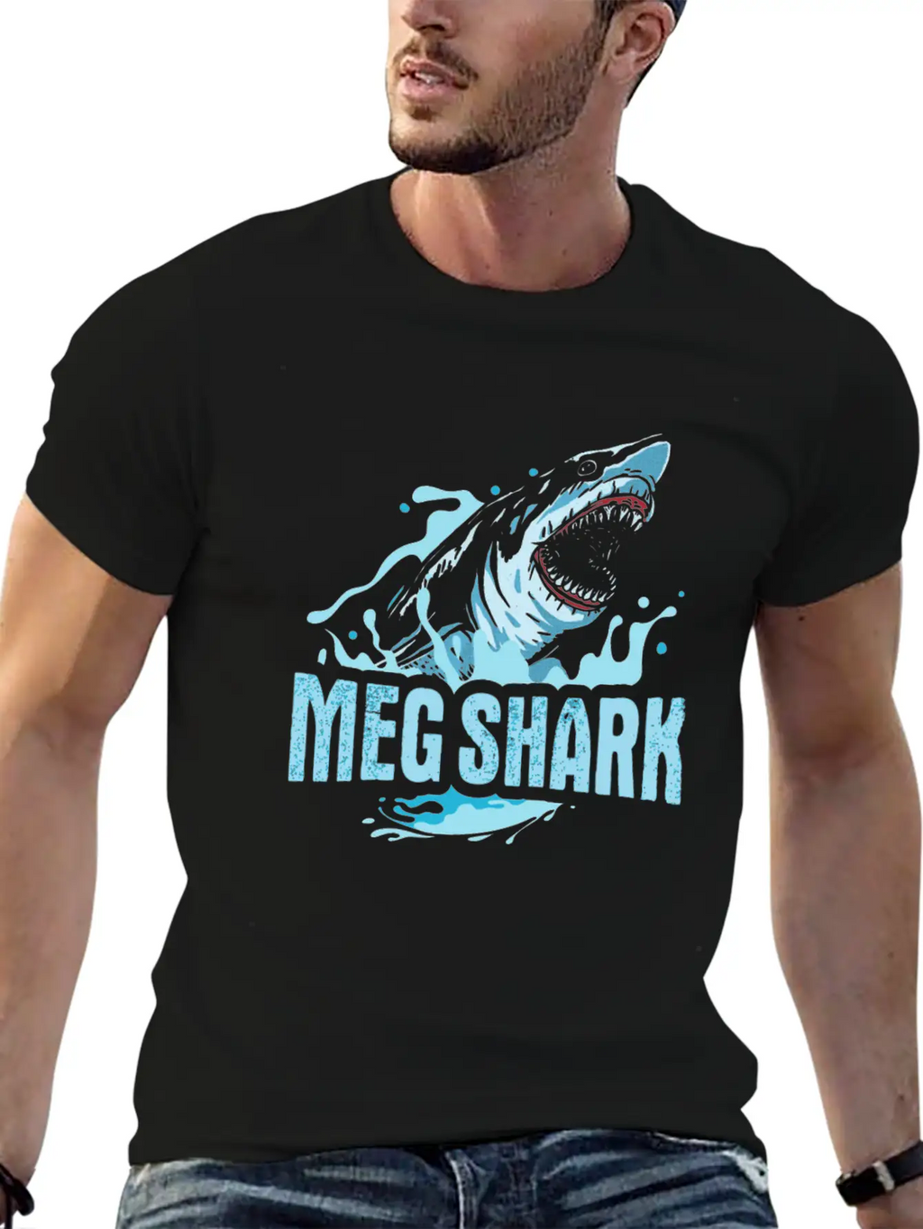 Meg Shark Design For A Killer Shark Fan Stylish Everyday T-Shirt – Unisex Basic Cotton Tee