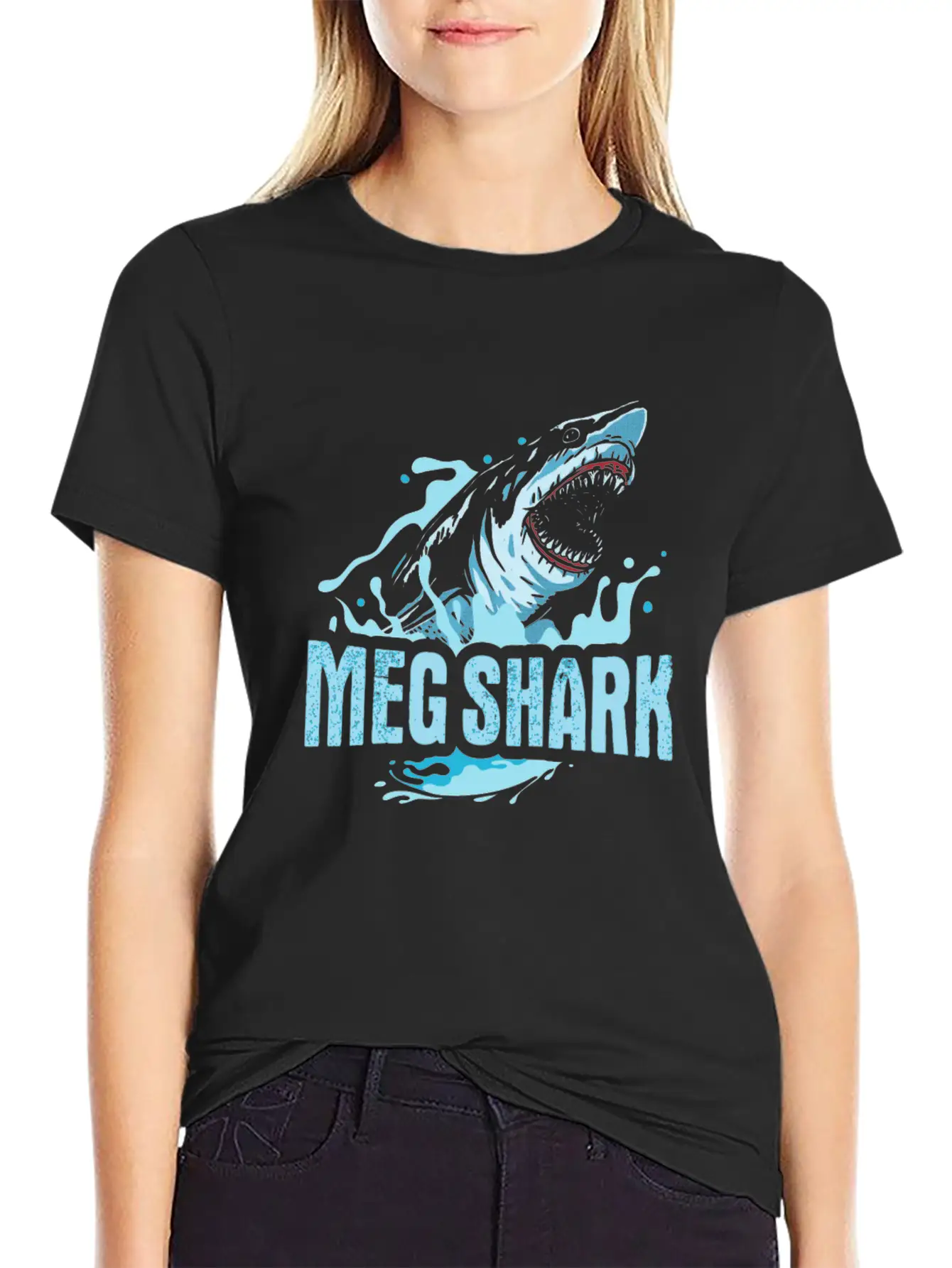 Meg Shark Design For A Killer Shark Fan Stylish Everyday T-Shirt – Unisex Basic Cotton Tee