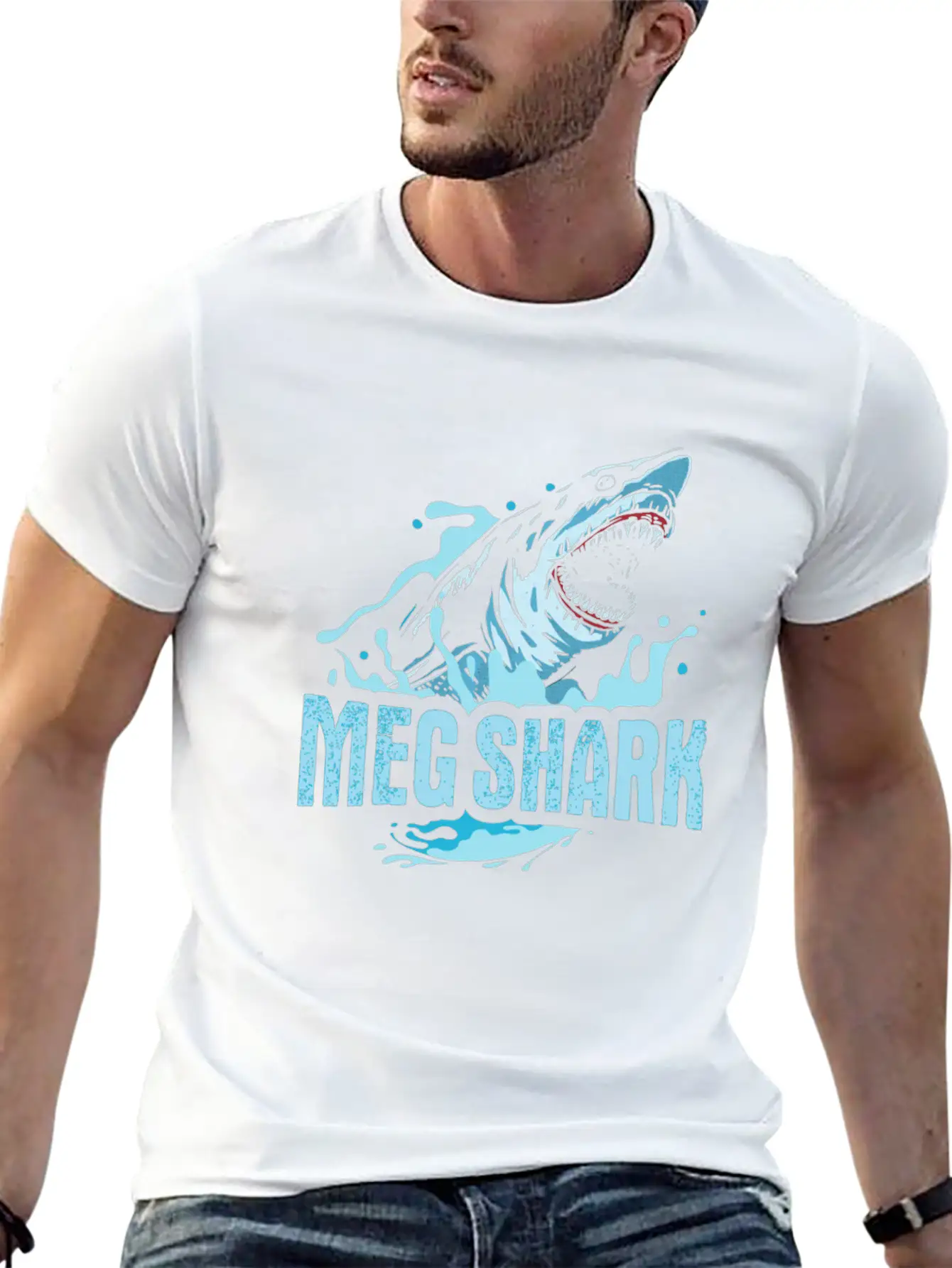 Meg Shark Design For A Killer Shark Fan Stylish Everyday T-Shirt – Unisex Basic Cotton Tee