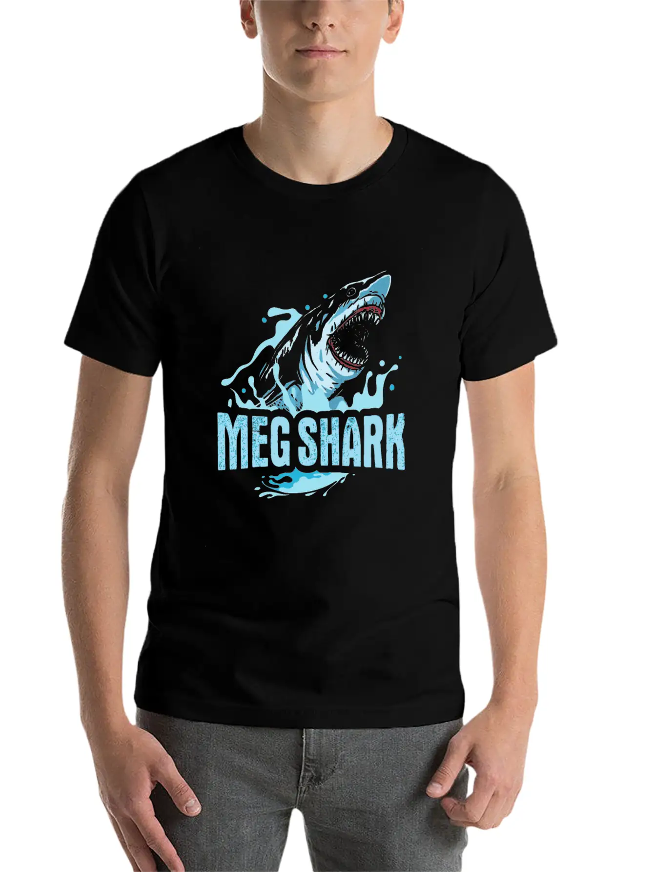 Meg Shark Design For A Killer Shark Fan Stylish Everyday T-Shirt – Unisex Basic Cotton Tee