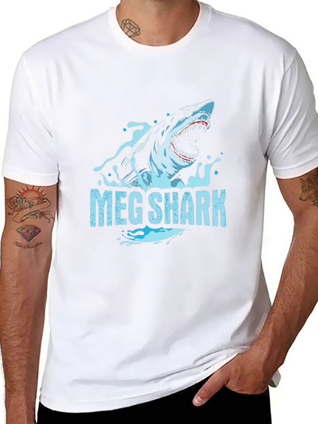 Meg Shark Design For A Killer Shark Fan Stylish Everyday T-Shirt – Unisex Basic Cotton Tee