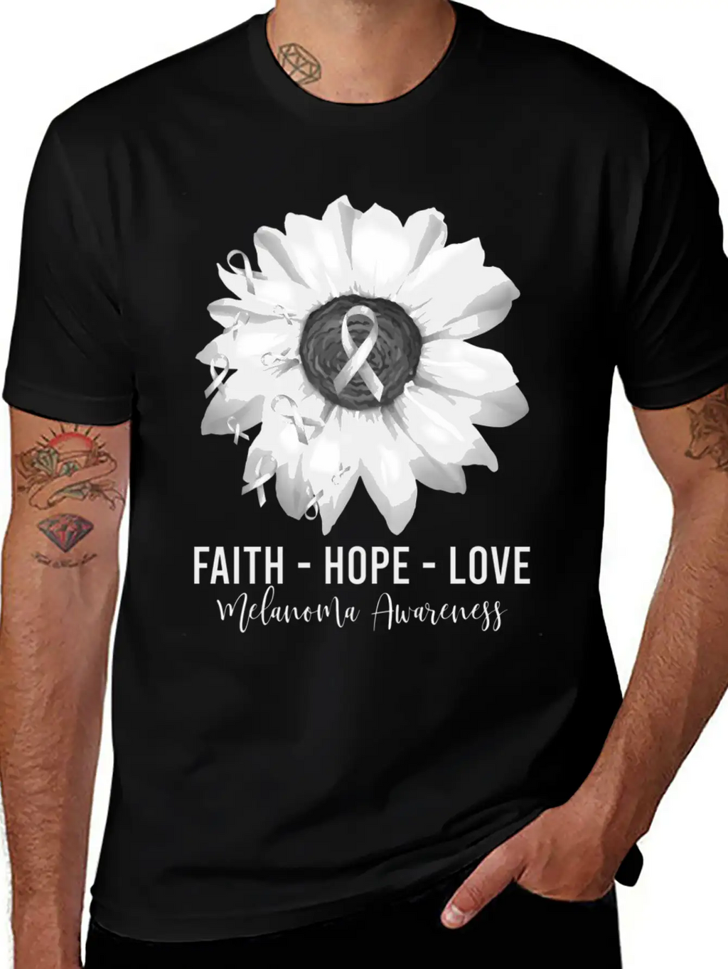 Melanoma Awareness Flower Shirts Melanoma Wo Unisex Casual T-Shirt – Clean Design For Daily Comfort