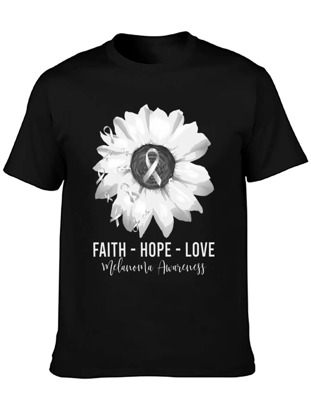 Melanoma Awareness Flower Shirts Melanoma Wo Unisex Casual T-Shirt – Clean Design For Daily Comfort