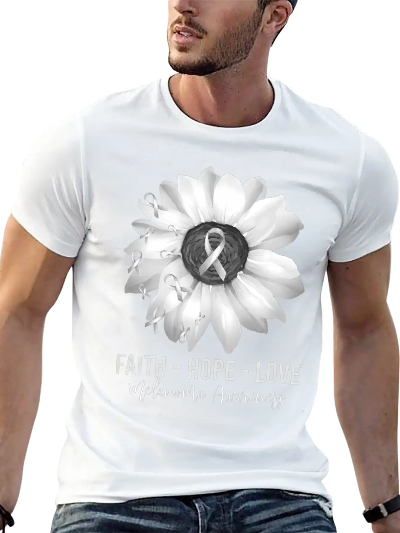 Melanoma Awareness Flower Shirts Melanoma Wo Unisex Casual T-Shirt – Clean Design For Daily Comfort