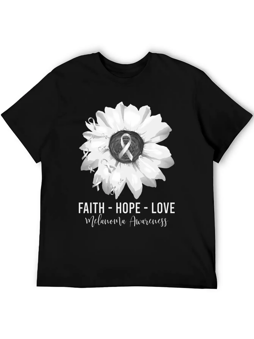 Melanoma Awareness Flower Shirts Melanoma Wo Unisex Casual T-Shirt – Clean Design For Daily Comfort