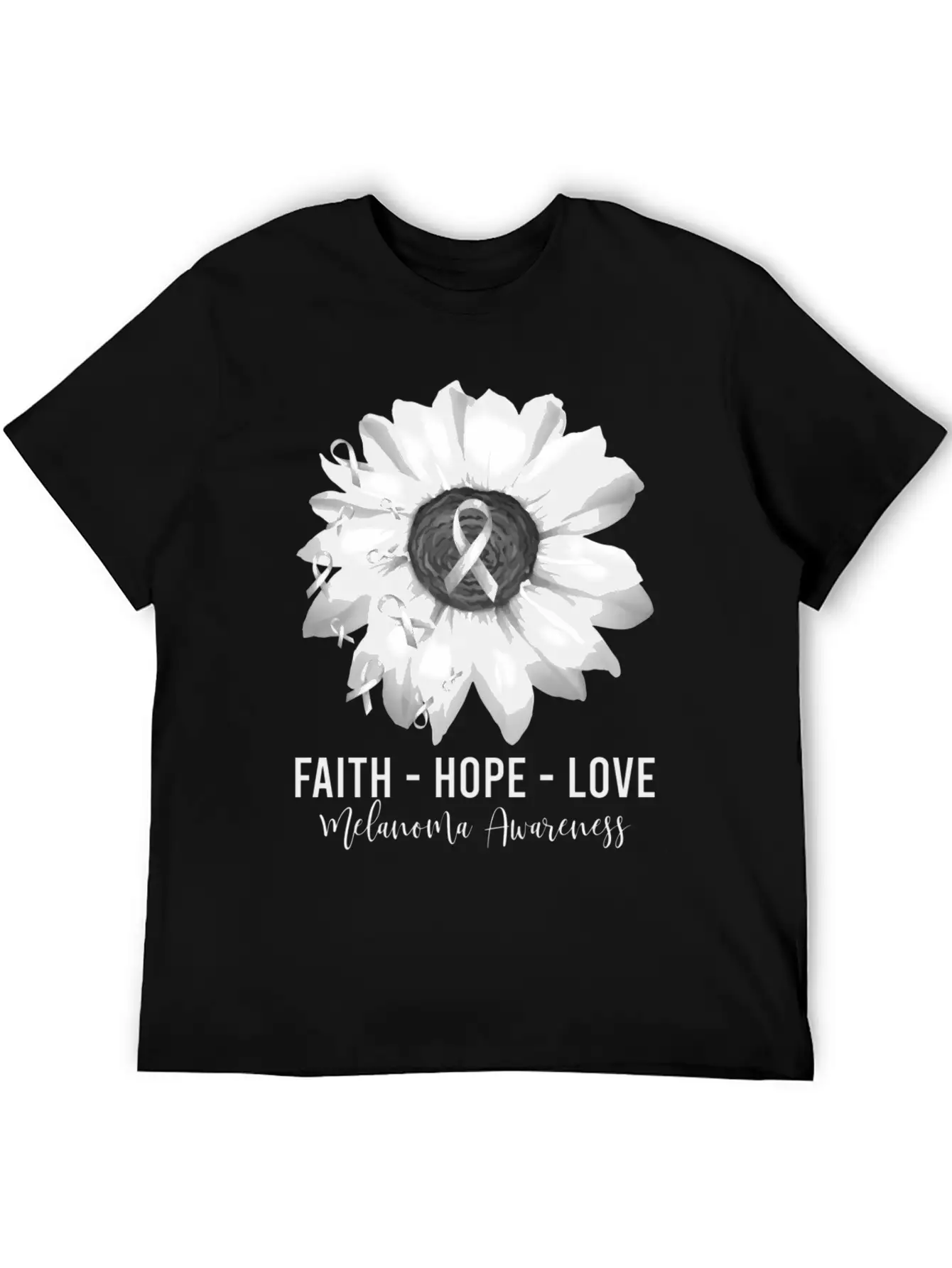 Melanoma Awareness Flower Shirts Melanoma Wo Unisex Casual T-Shirt – Clean Design For Daily Comfort