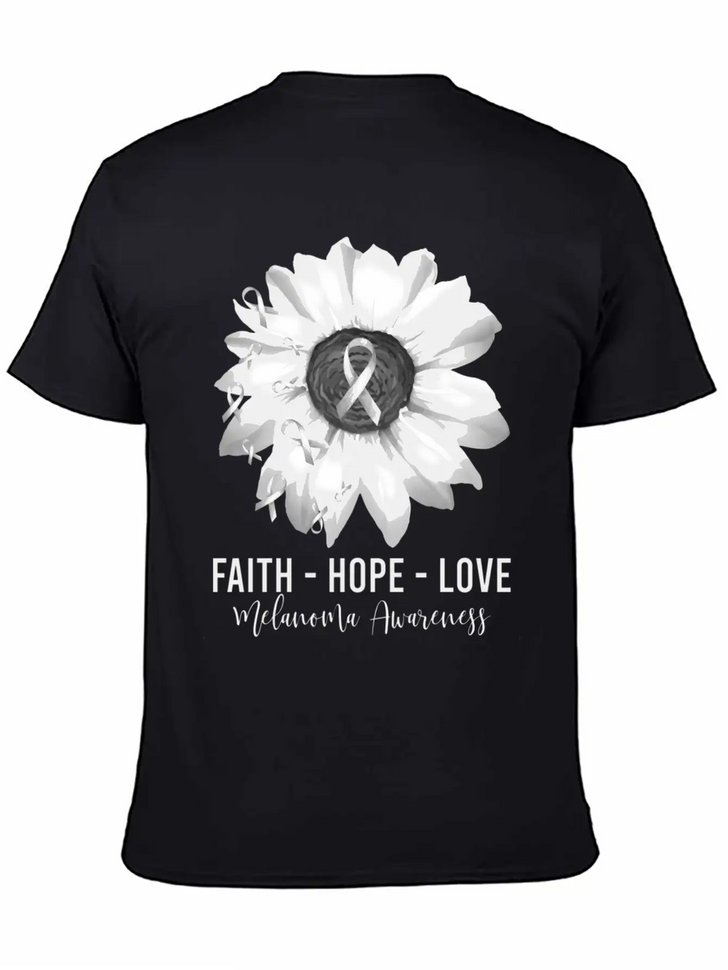 Melanoma Awareness Flower Shirts Melanoma Wo Unisex Casual T-Shirt – Clean Design For Daily Comfort