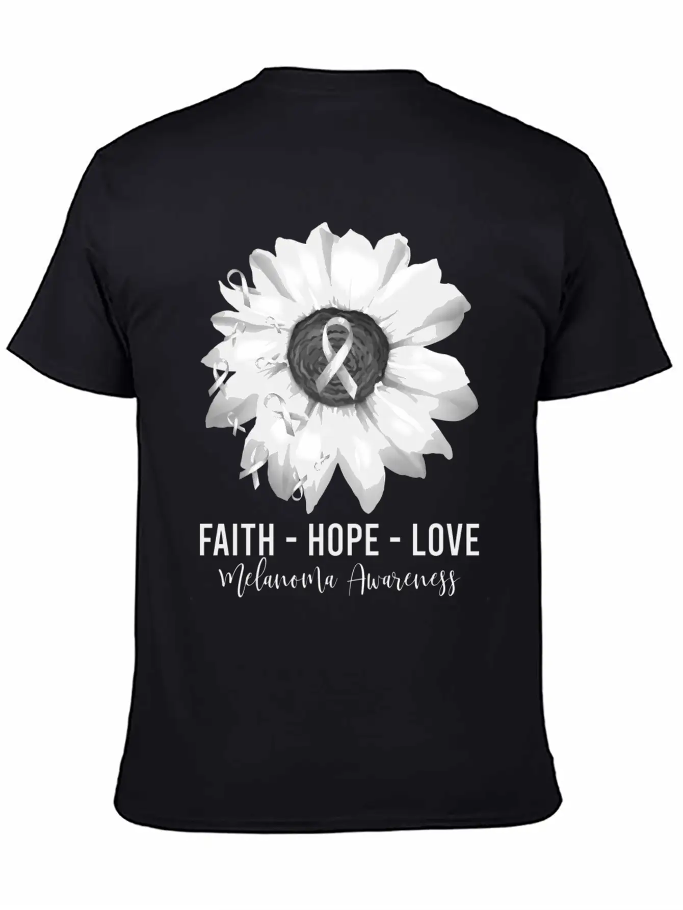 Melanoma Awareness Flower Shirts Melanoma Wo Unisex Casual T-Shirt – Clean Design For Daily Comfort