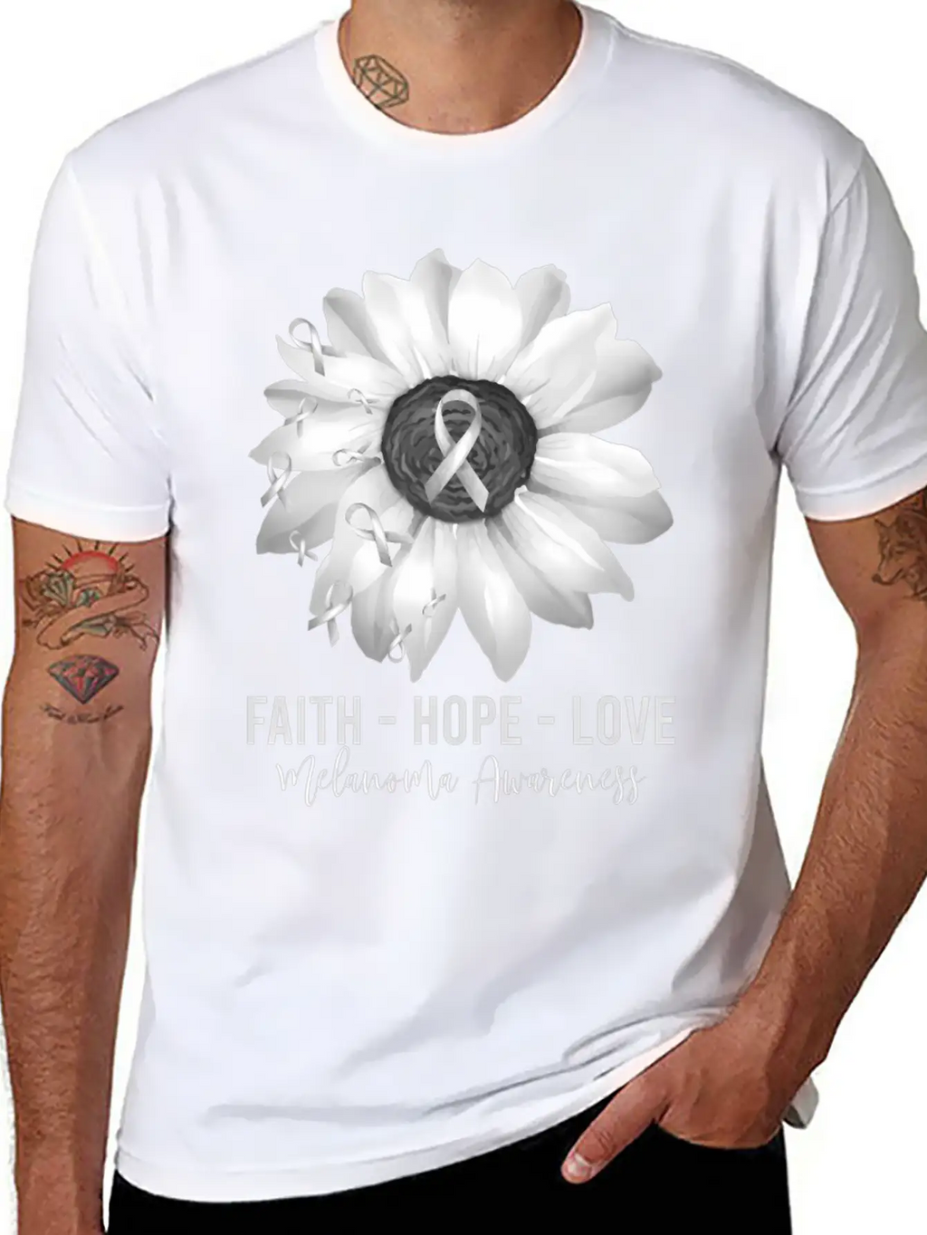 Melanoma Awareness Flower Shirts Melanoma Wo Unisex Casual T-Shirt – Clean Design For Daily Comfort
