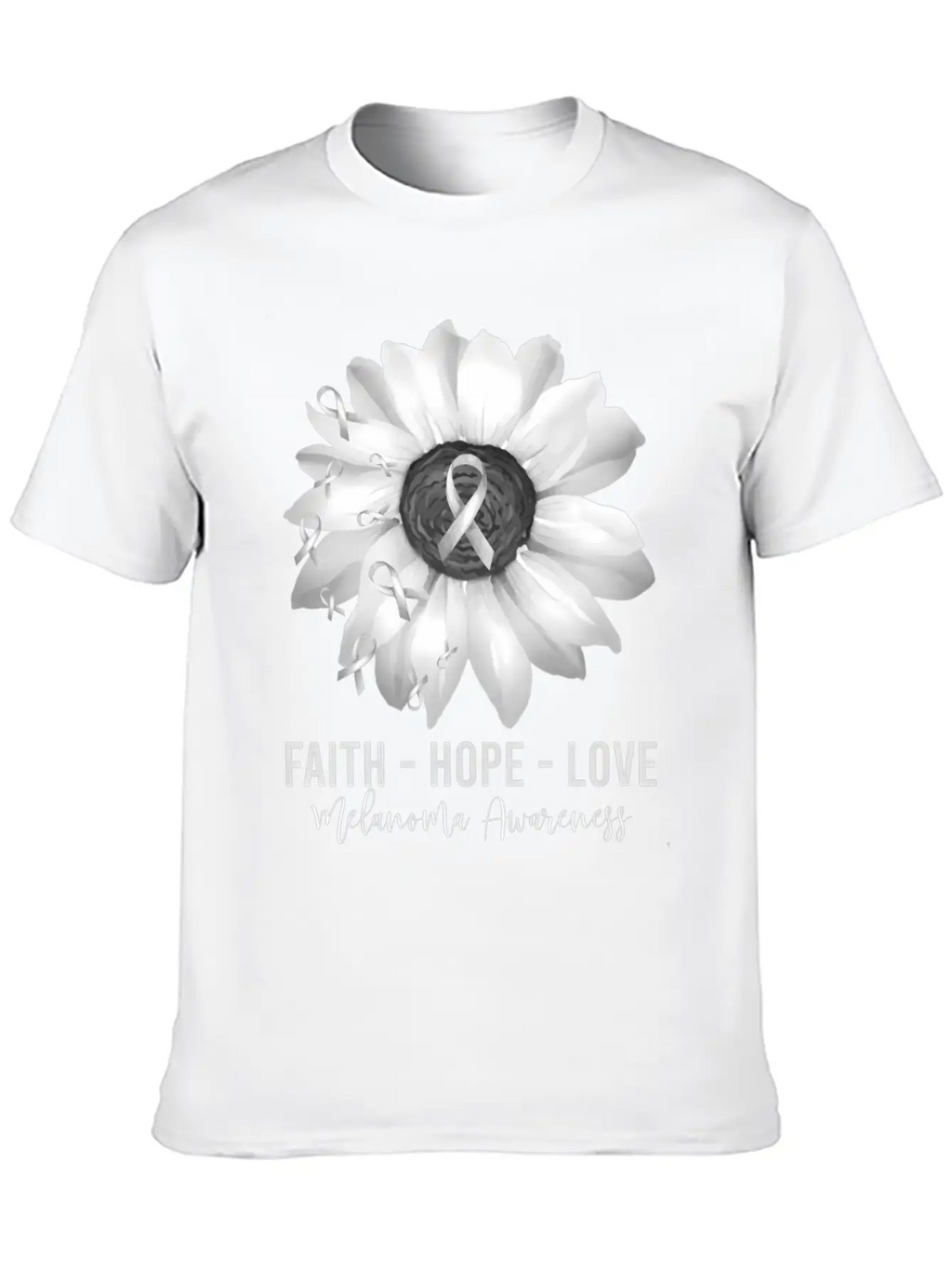 Melanoma Awareness Flower Shirts Melanoma Wo Unisex Casual T-Shirt – Clean Design For Daily Comfort