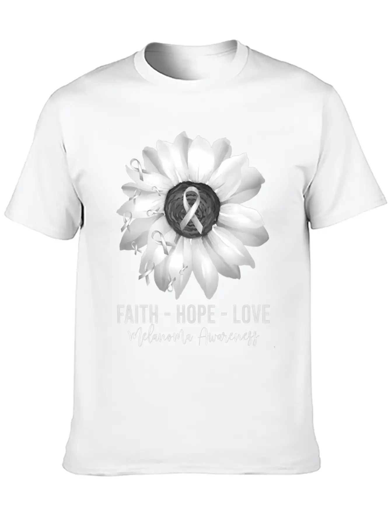 Melanoma Awareness Flower Shirts Melanoma Wo Unisex Casual T-Shirt – Clean Design For Daily Comfort