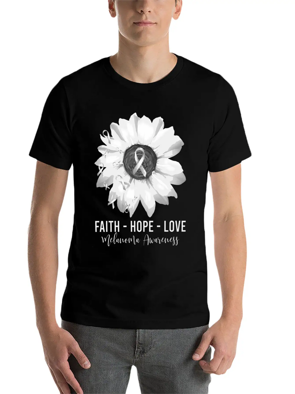 Melanoma Awareness Flower Shirts Melanoma Wo Unisex Casual T-Shirt – Clean Design For Daily Comfort