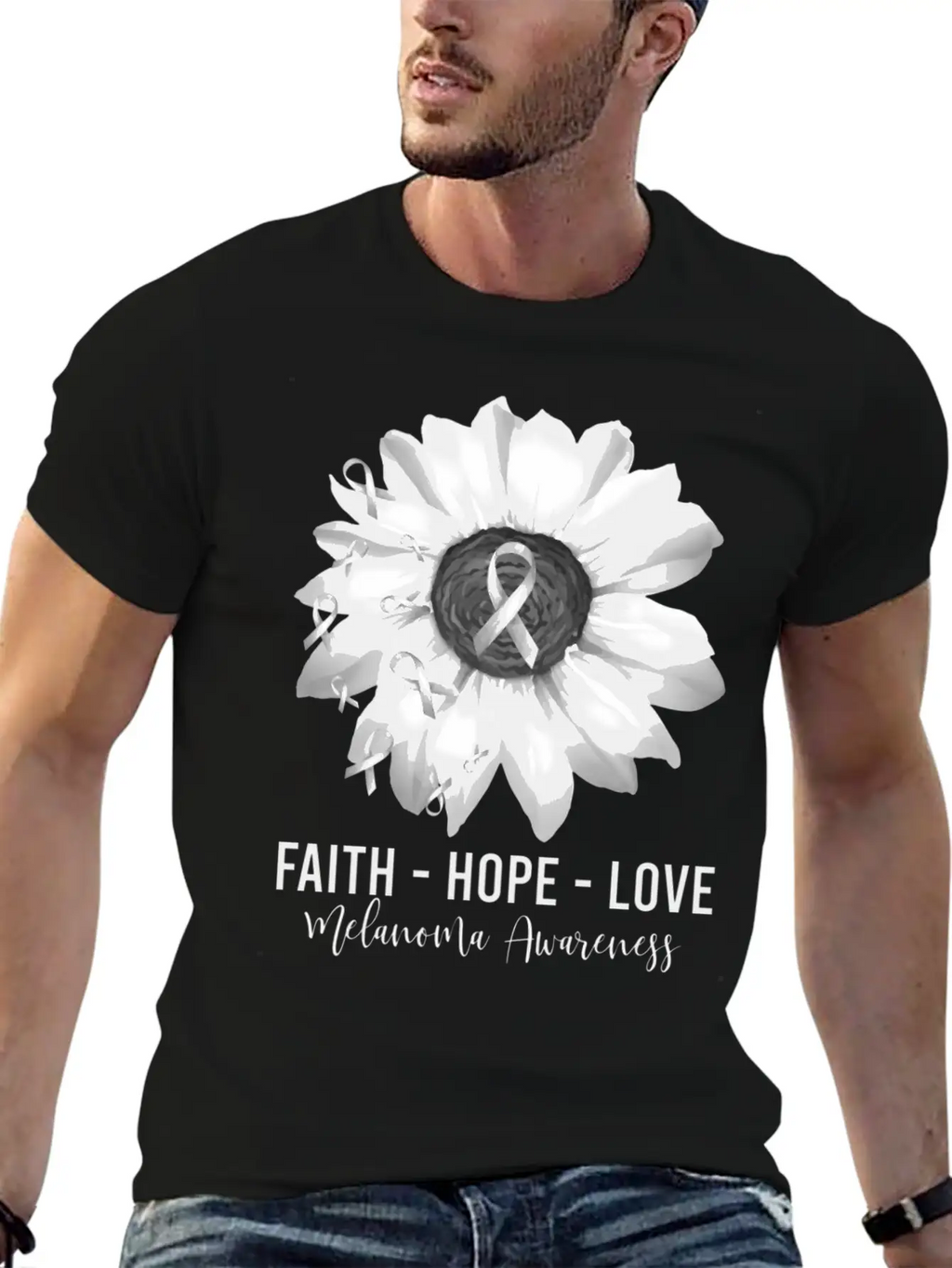 Melanoma Awareness Flower Shirts Melanoma Wo Unisex Casual T-Shirt – Clean Design For Daily Comfort