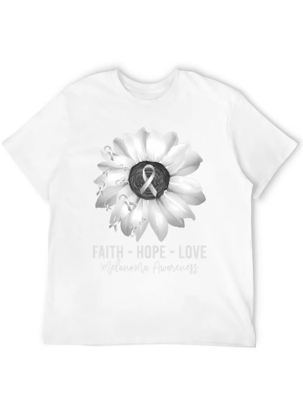 Melanoma Awareness Flower Shirts Melanoma Wo Unisex Casual T-Shirt – Clean Design For Daily Comfort
