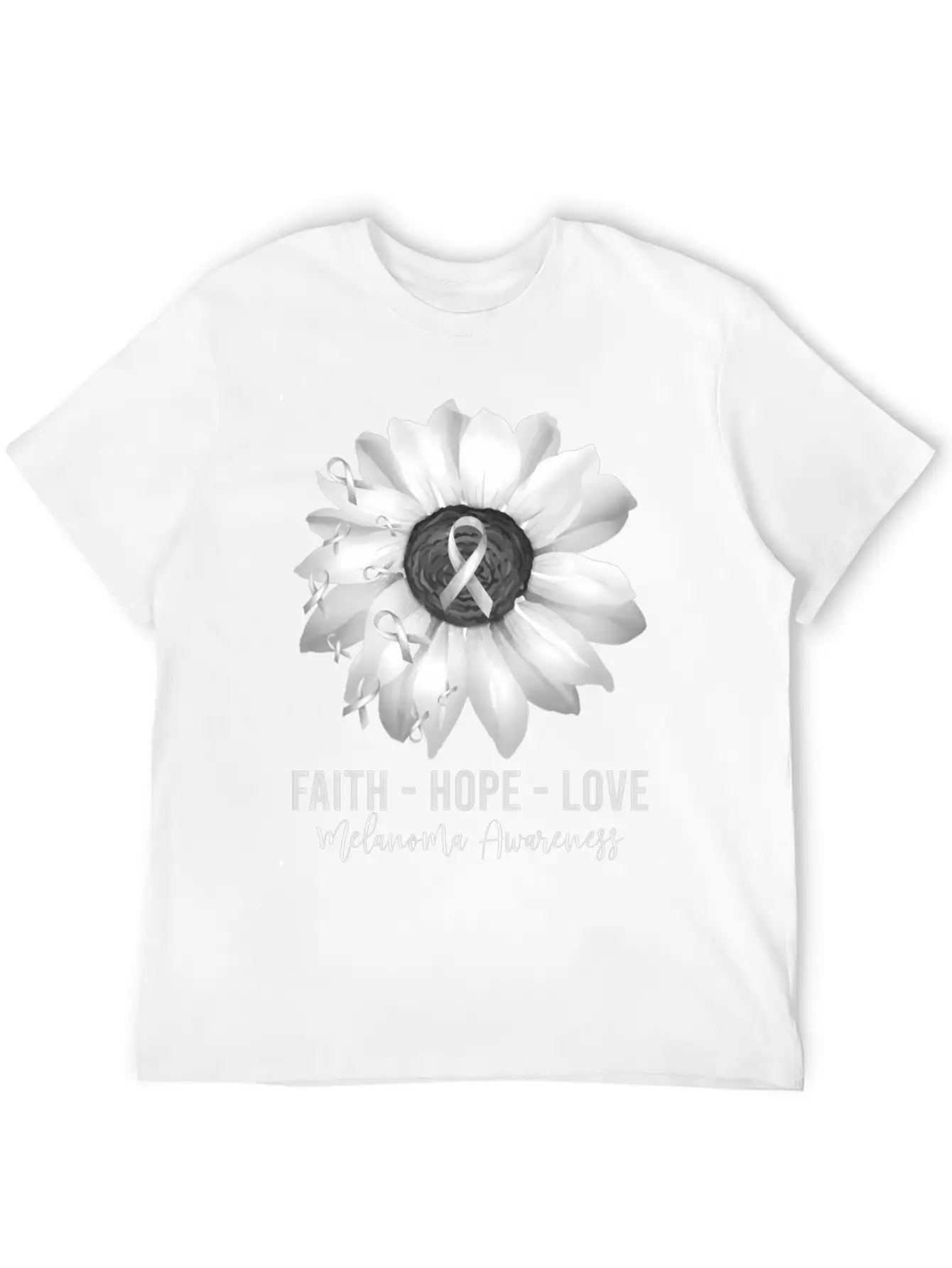 Melanoma Awareness Flower Shirts Melanoma Wo Unisex Casual T-Shirt – Clean Design For Daily Comfort