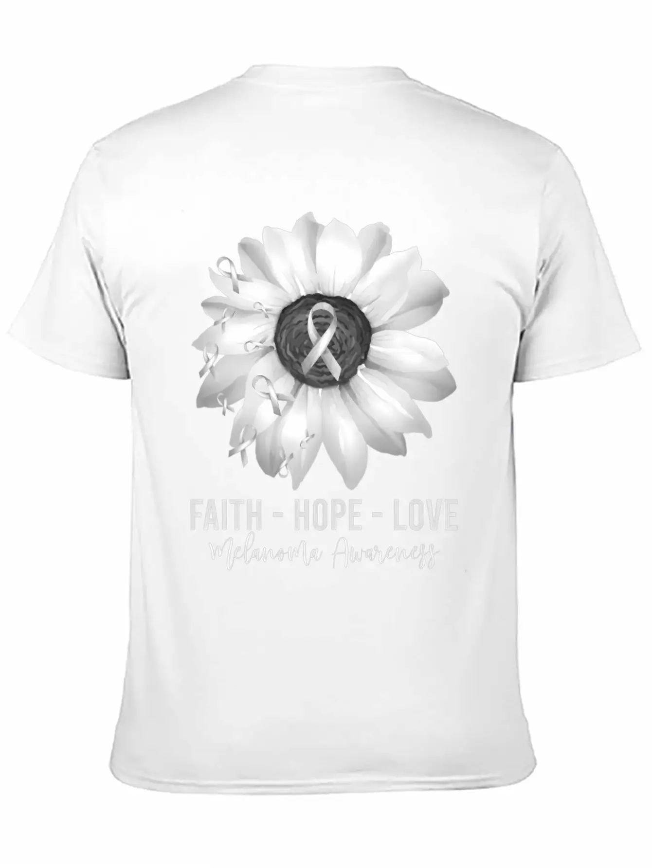 Melanoma Awareness Flower Shirts Melanoma Wo Unisex Casual T-Shirt – Clean Design For Daily Comfort