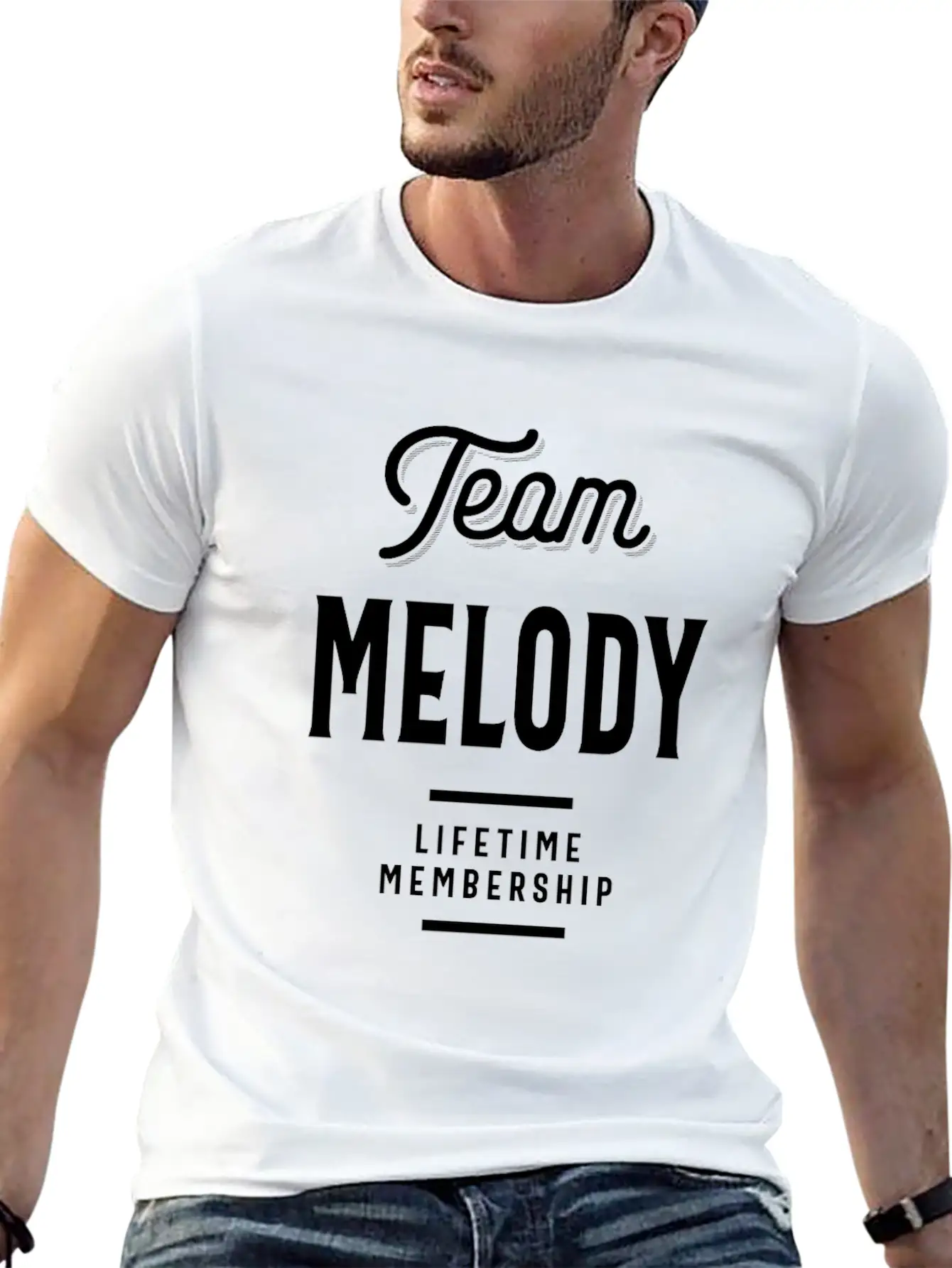 Melody Personalized Name Birthday Gift Unisex Casual T-Shirt – Clean Design For Daily Comfort