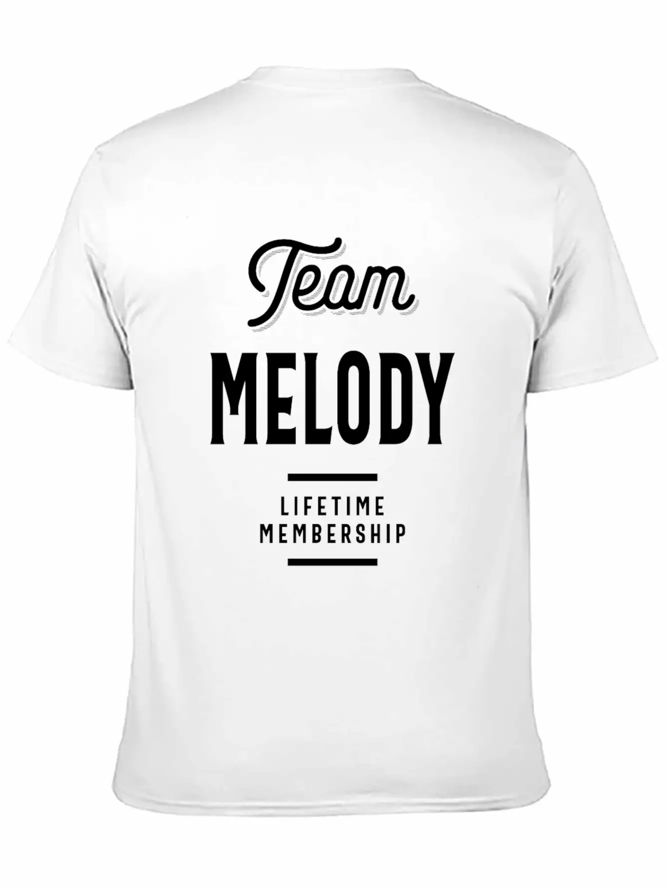 Melody Personalized Name Birthday Gift Unisex Casual T-Shirt – Clean Design For Daily Comfort