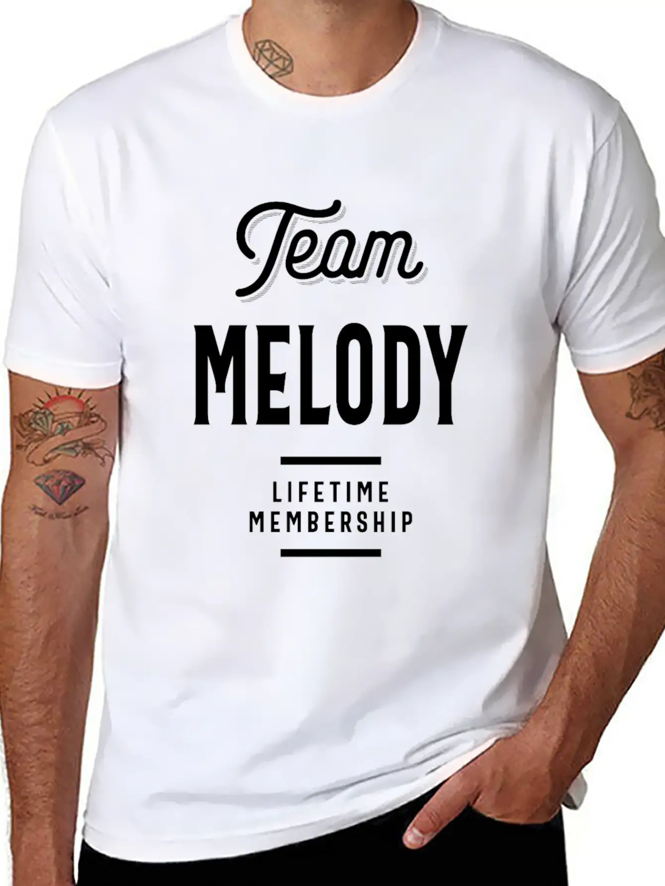 Melody Personalized Name Birthday Gift Unisex Casual T-Shirt – Clean Design For Daily Comfort