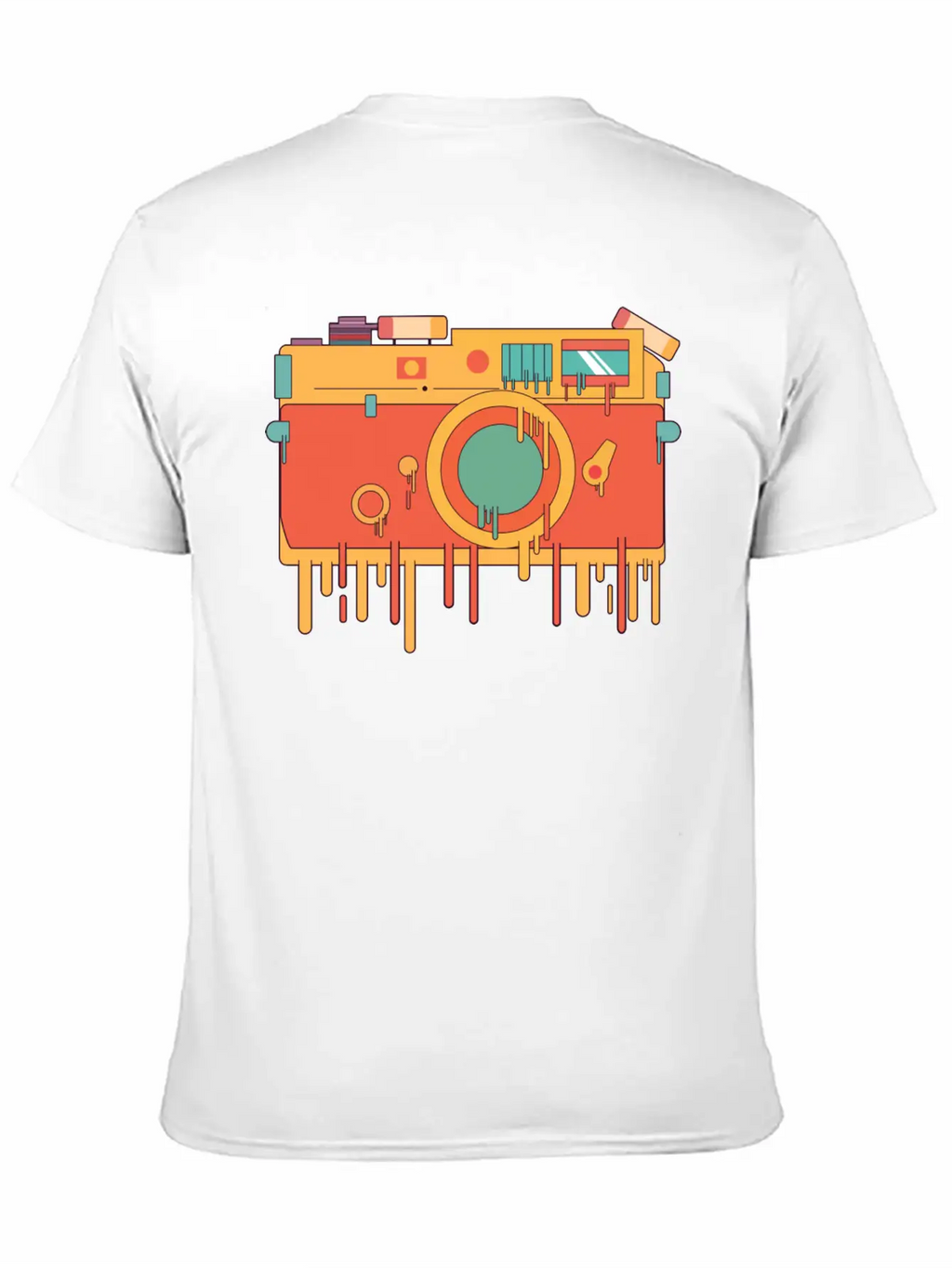 Melting Camera Casual Graphic T-Shirt – Simple And Comfortable Daily Wear