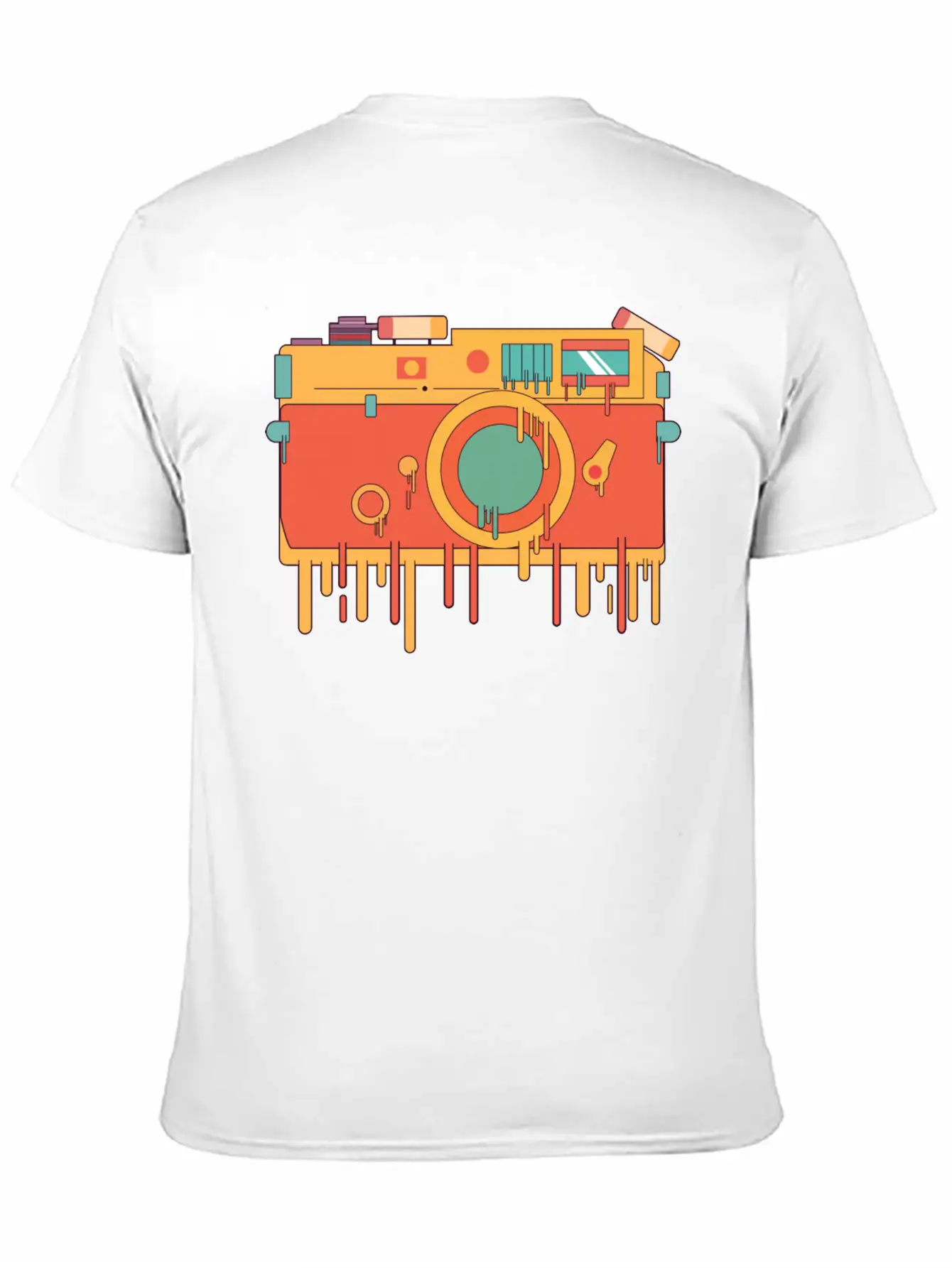 Melting Camera Casual Graphic T-Shirt – Simple And Comfortable Daily Wear