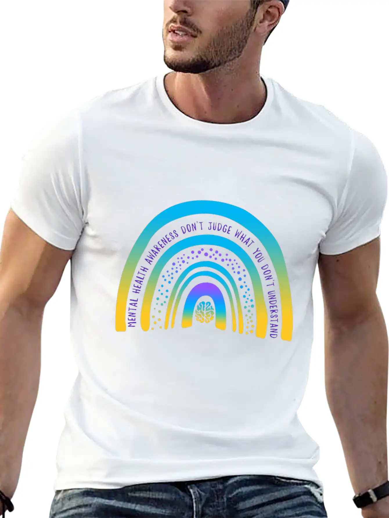 Mental Health Awareness, Don't Judge What You Unisex Short Sleeve Soft Cotton T-Shirt – Casual Everyday Wear