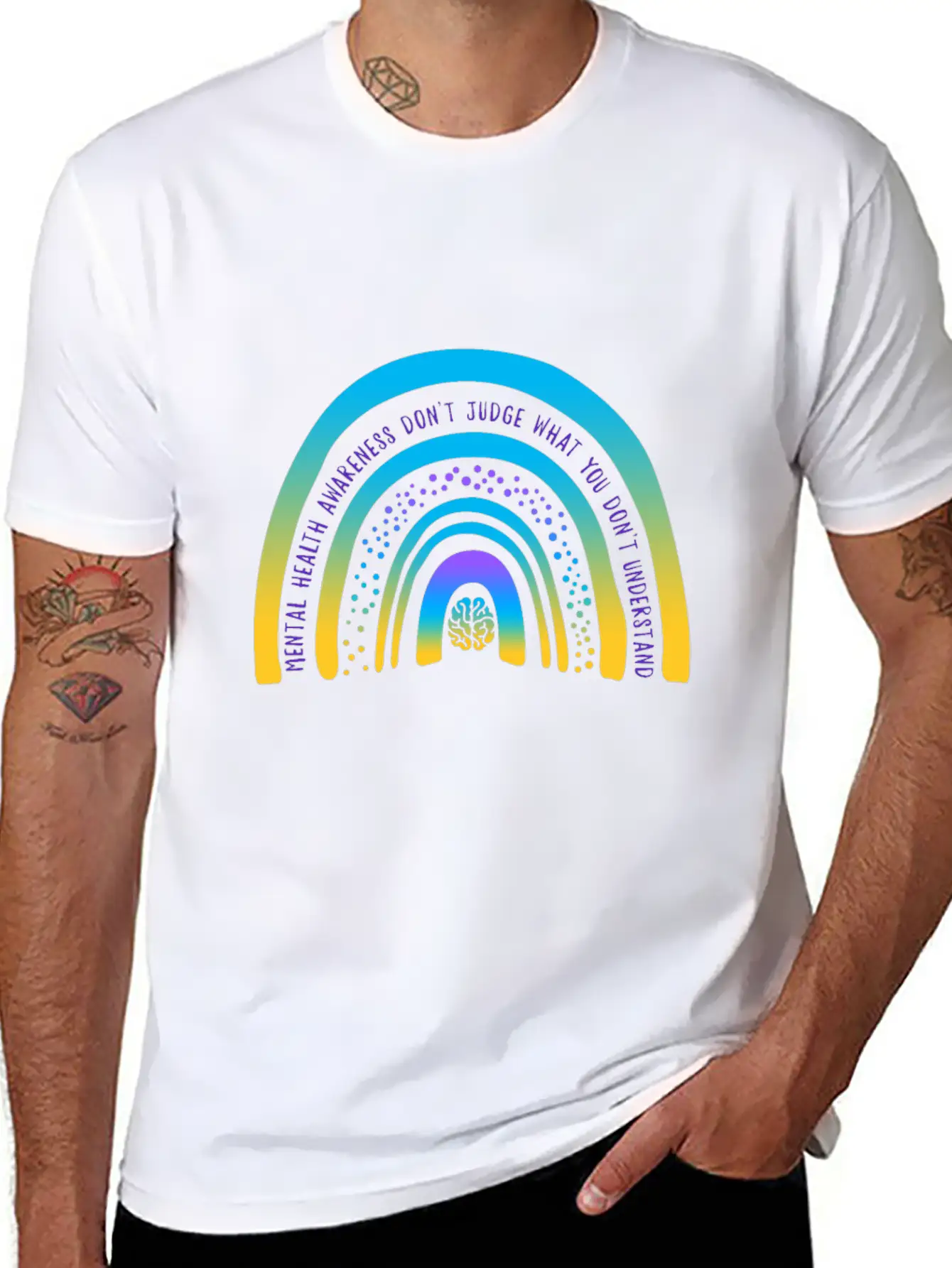 Mental Health Awareness, Don't Judge What You Unisex Short Sleeve Soft Cotton T-Shirt – Casual Everyday Wear