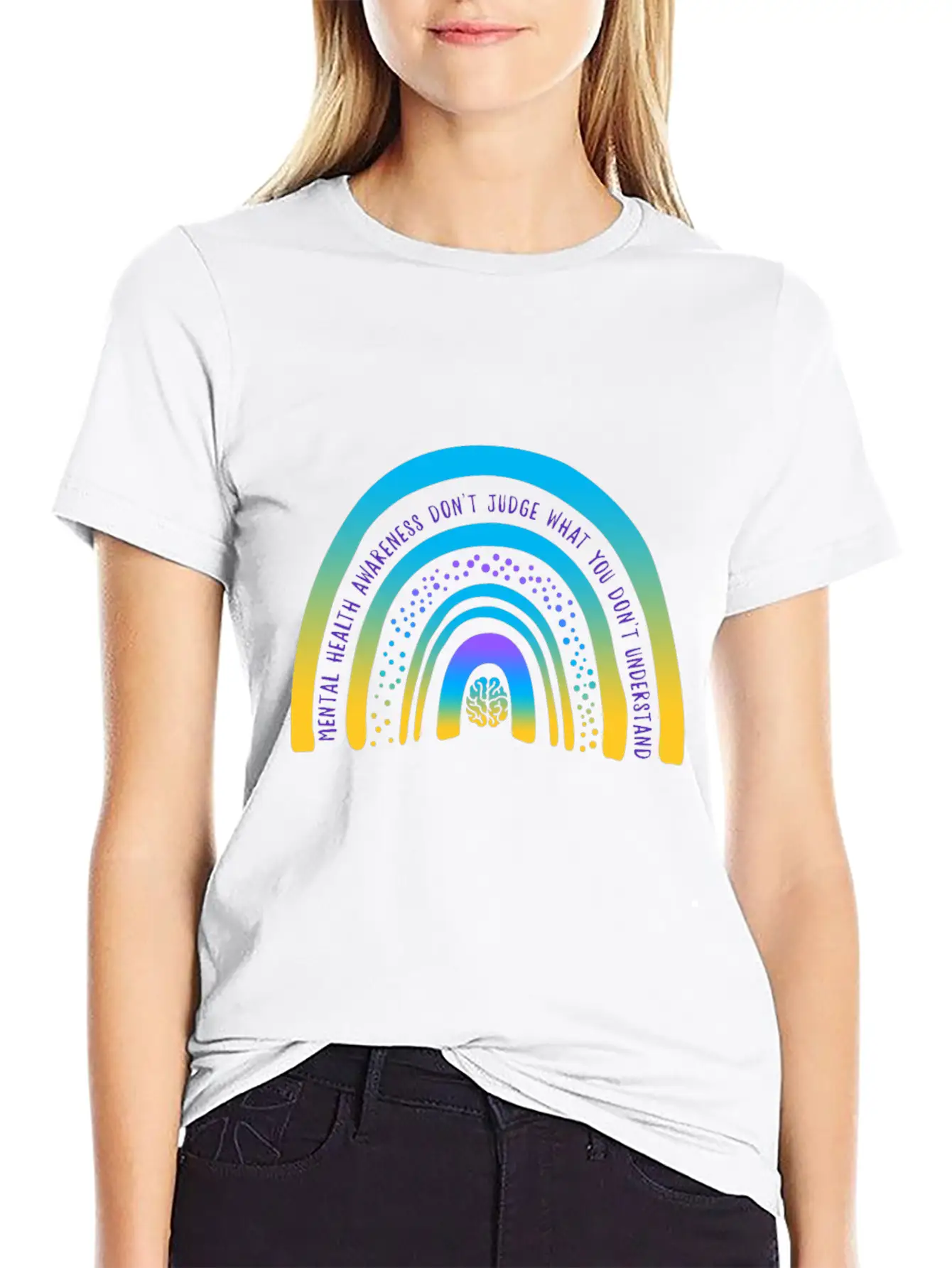 Mental Health Awareness, Don't Judge What You Unisex Short Sleeve Soft Cotton T-Shirt – Casual Everyday Wear