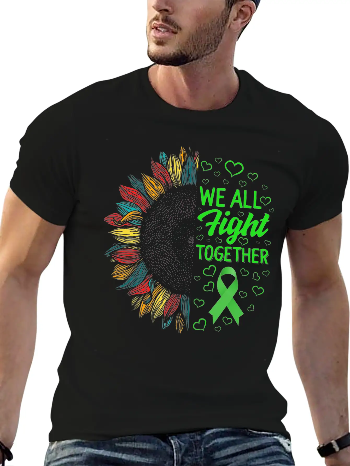 Mental Health Awareness Shirt, We All Fight Unisex Short Sleeve Soft Cotton T-Shirt – Casual Everyday Wear