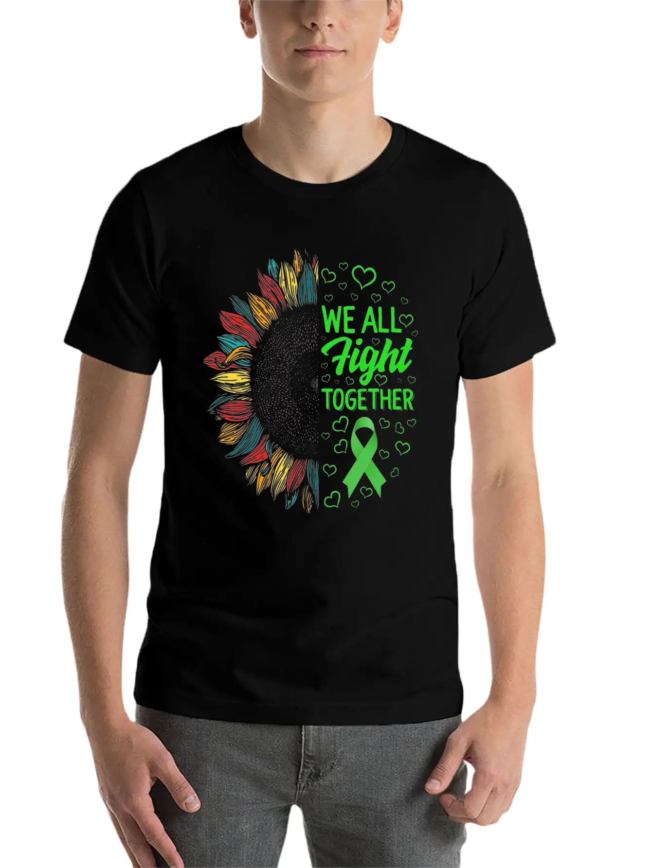 Mental Health Awareness Shirt, We All Fight Unisex Short Sleeve Soft Cotton T-Shirt – Casual Everyday Wear