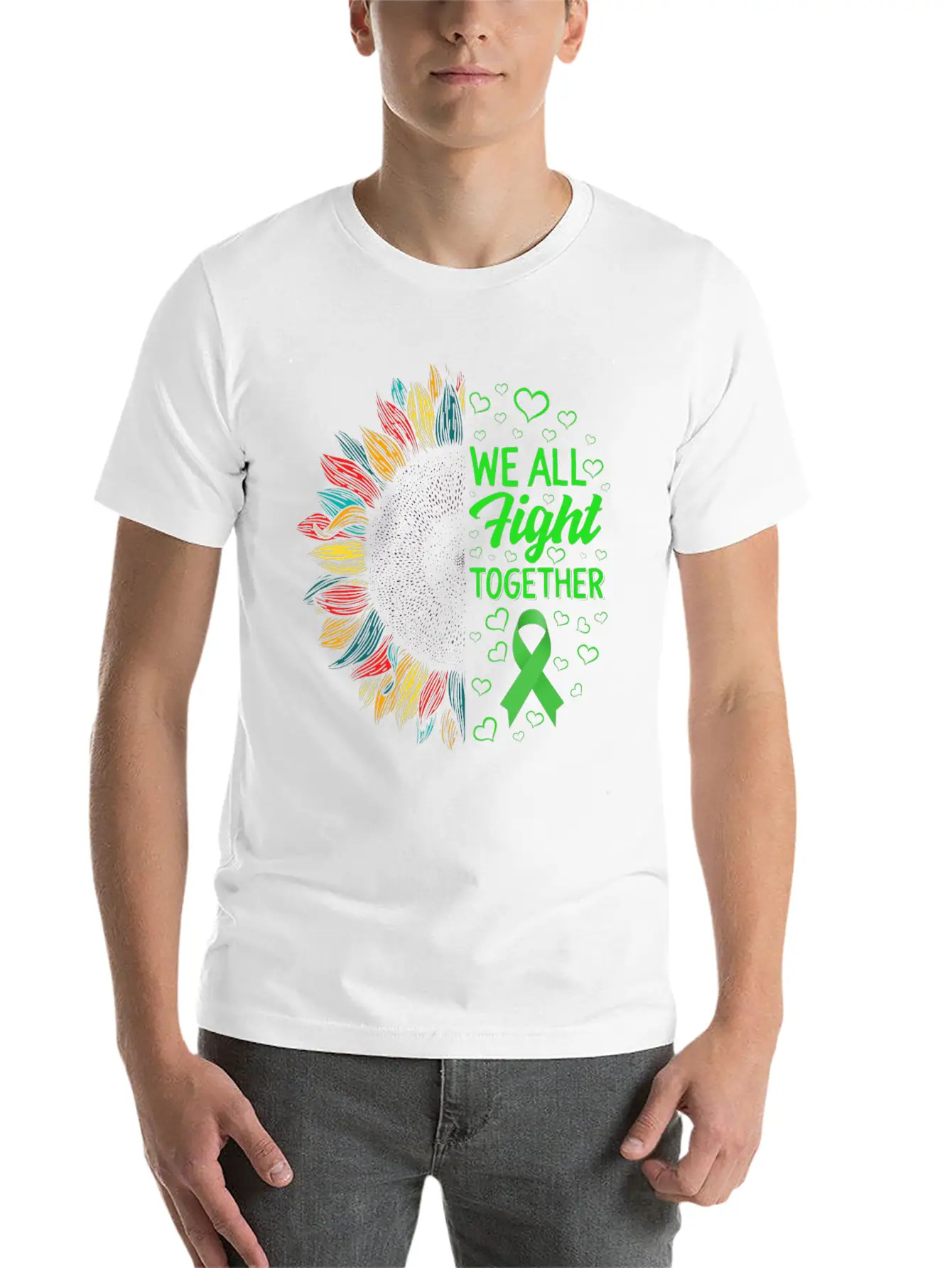 Mental Health Awareness Shirt, We All Fight Unisex Short Sleeve Soft Cotton T-Shirt – Casual Everyday Wear
