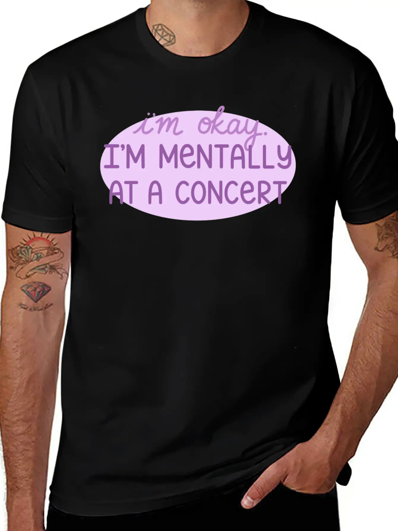 Mentally At A Concert Casual Graphic T-Shirt – Simple And Comfortable Daily Wear