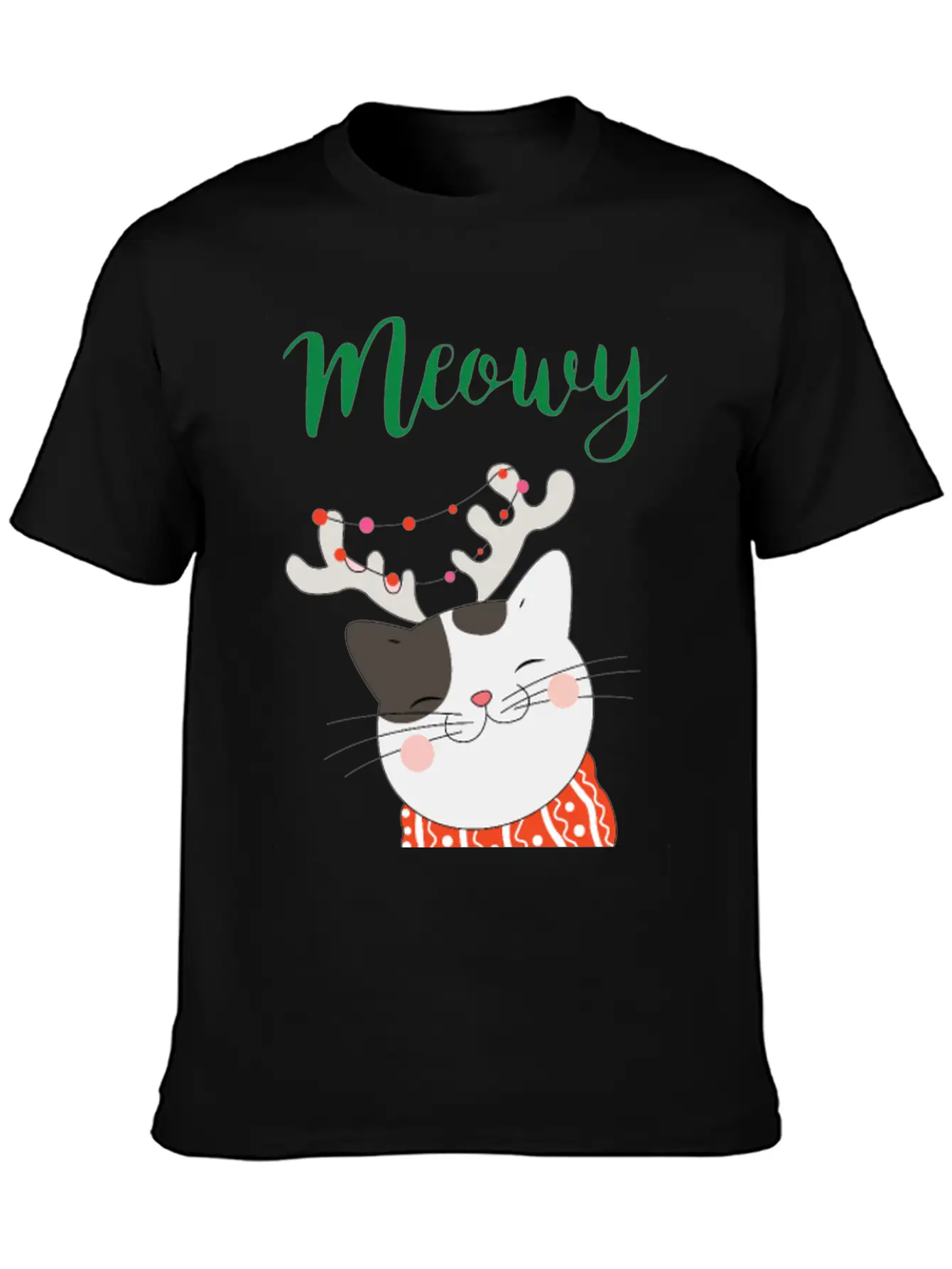 MEOWY CHRISTMAS CAT T-Shirts Unisex Casual T-Shirt – Clean Design For Daily Comfort