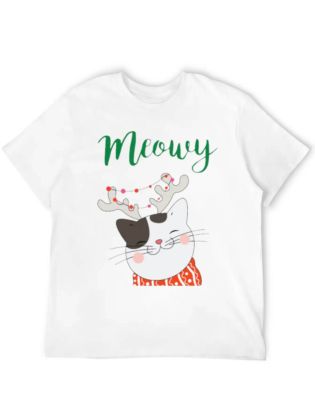 MEOWY CHRISTMAS CAT T-Shirts Unisex Casual T-Shirt – Clean Design For Daily Comfort