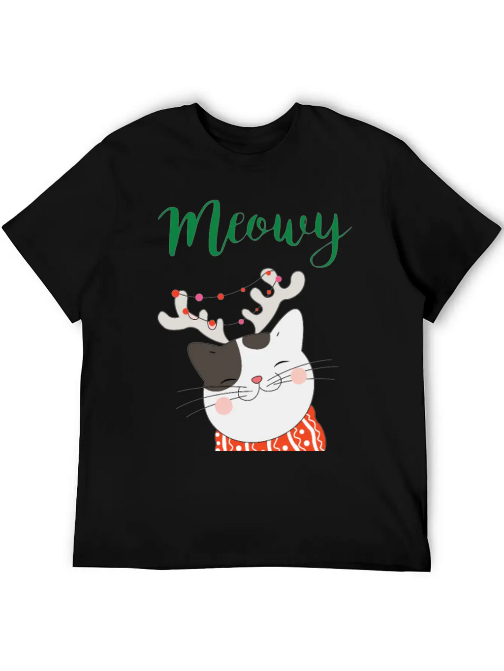 MEOWY CHRISTMAS CAT T-Shirts Unisex Casual T-Shirt – Clean Design For Daily Comfort
