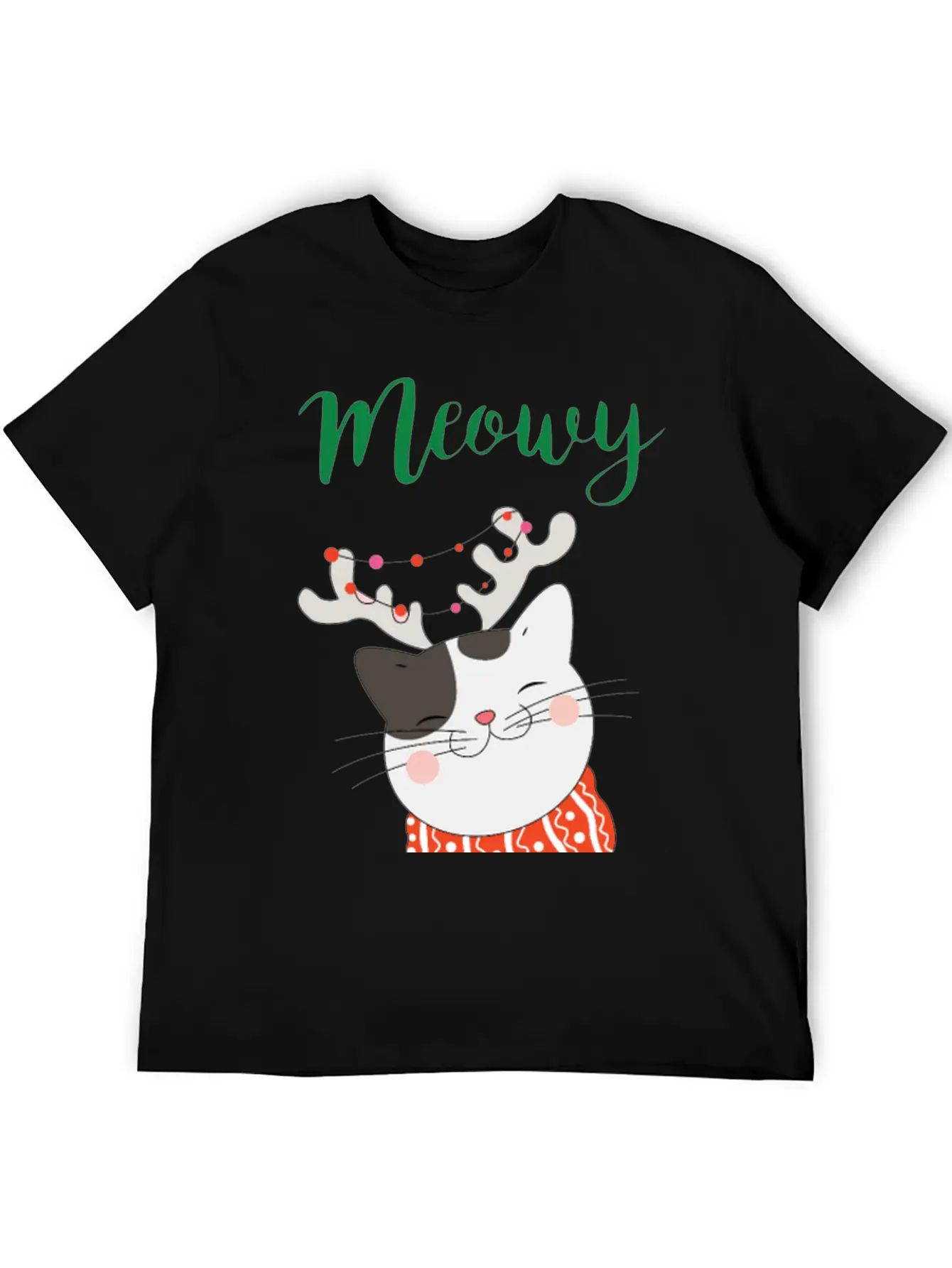 MEOWY CHRISTMAS CAT T-Shirts Unisex Casual T-Shirt – Clean Design For Daily Comfort