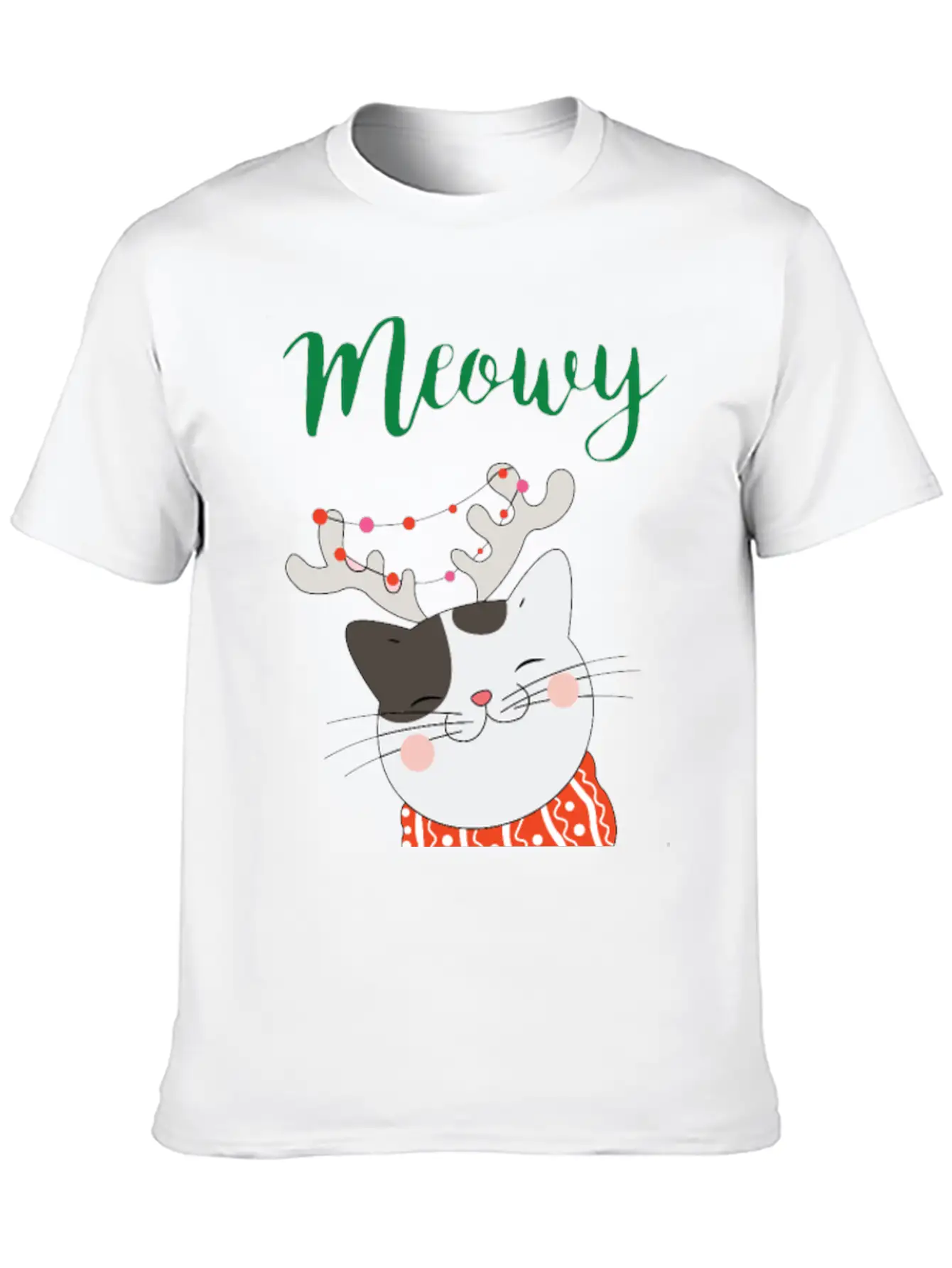 MEOWY CHRISTMAS CAT T-Shirts Unisex Casual T-Shirt – Clean Design For Daily Comfort