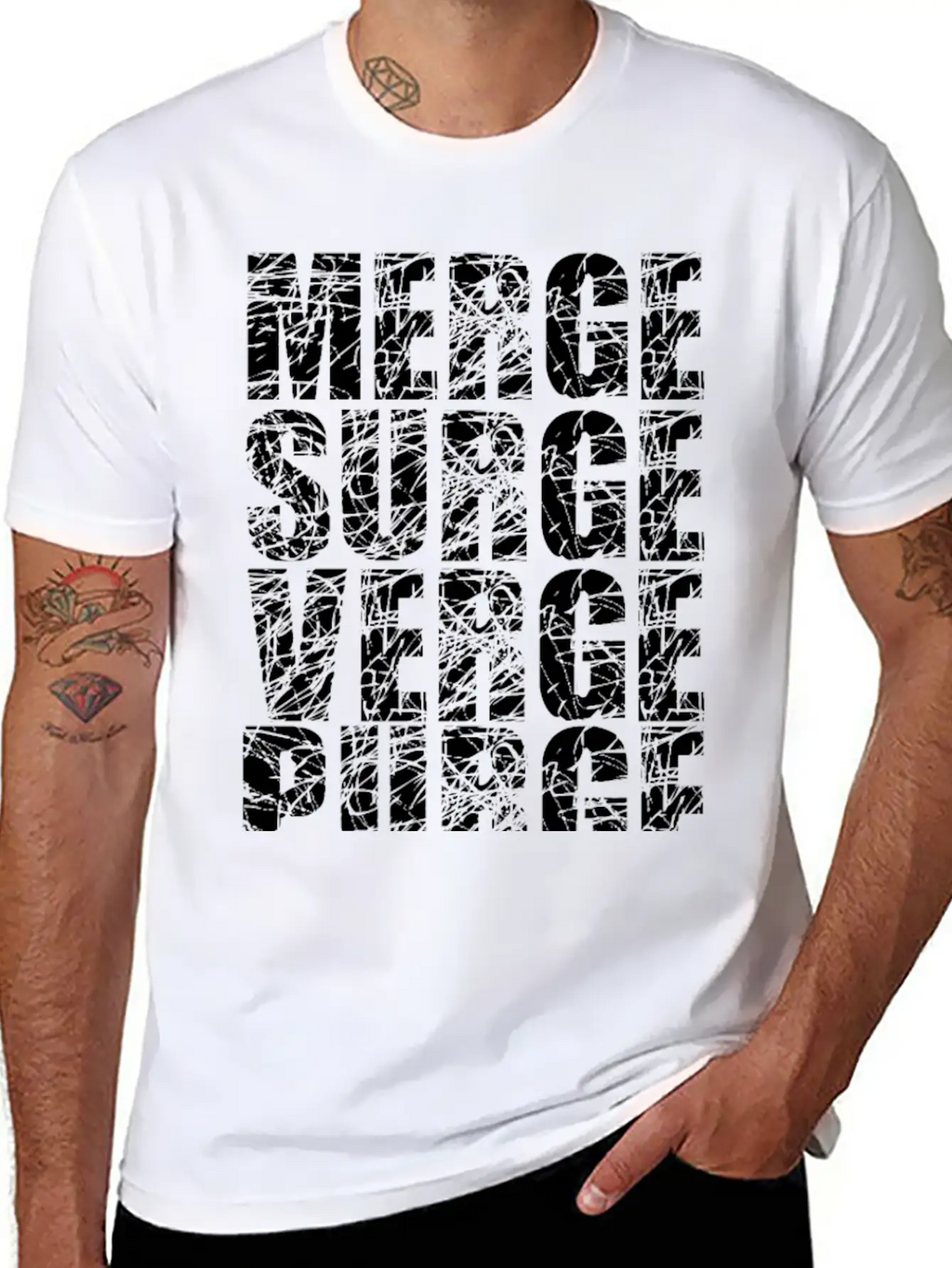 Merge Surge Verge Purge Splurge Unisex Short Sleeve Soft Cotton T-Shirt – Casual Everyday Wear