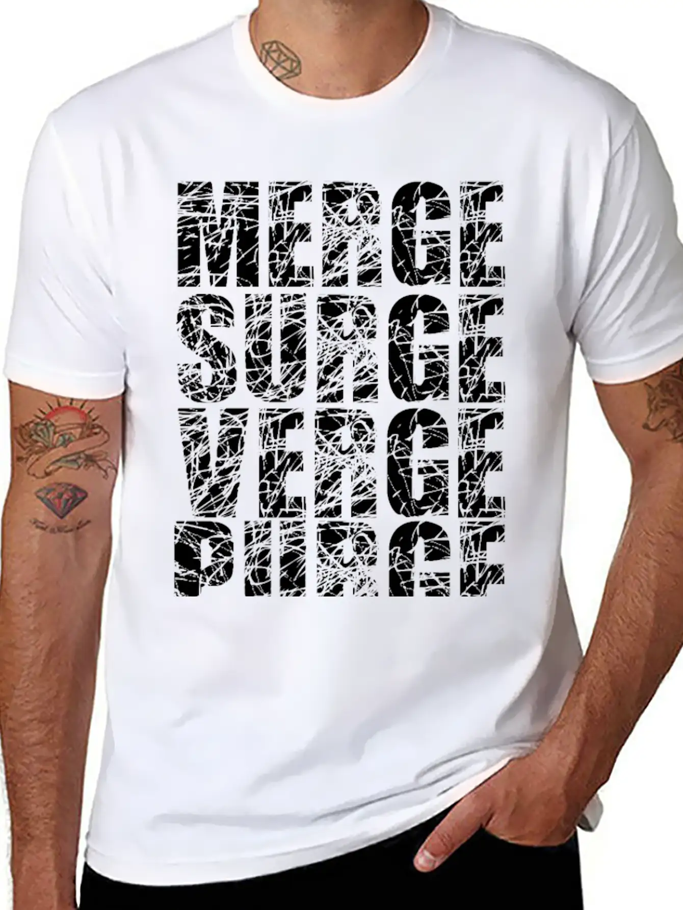 Merge Surge Verge Purge Splurge Unisex Short Sleeve Soft Cotton T-Shirt – Casual Everyday Wear