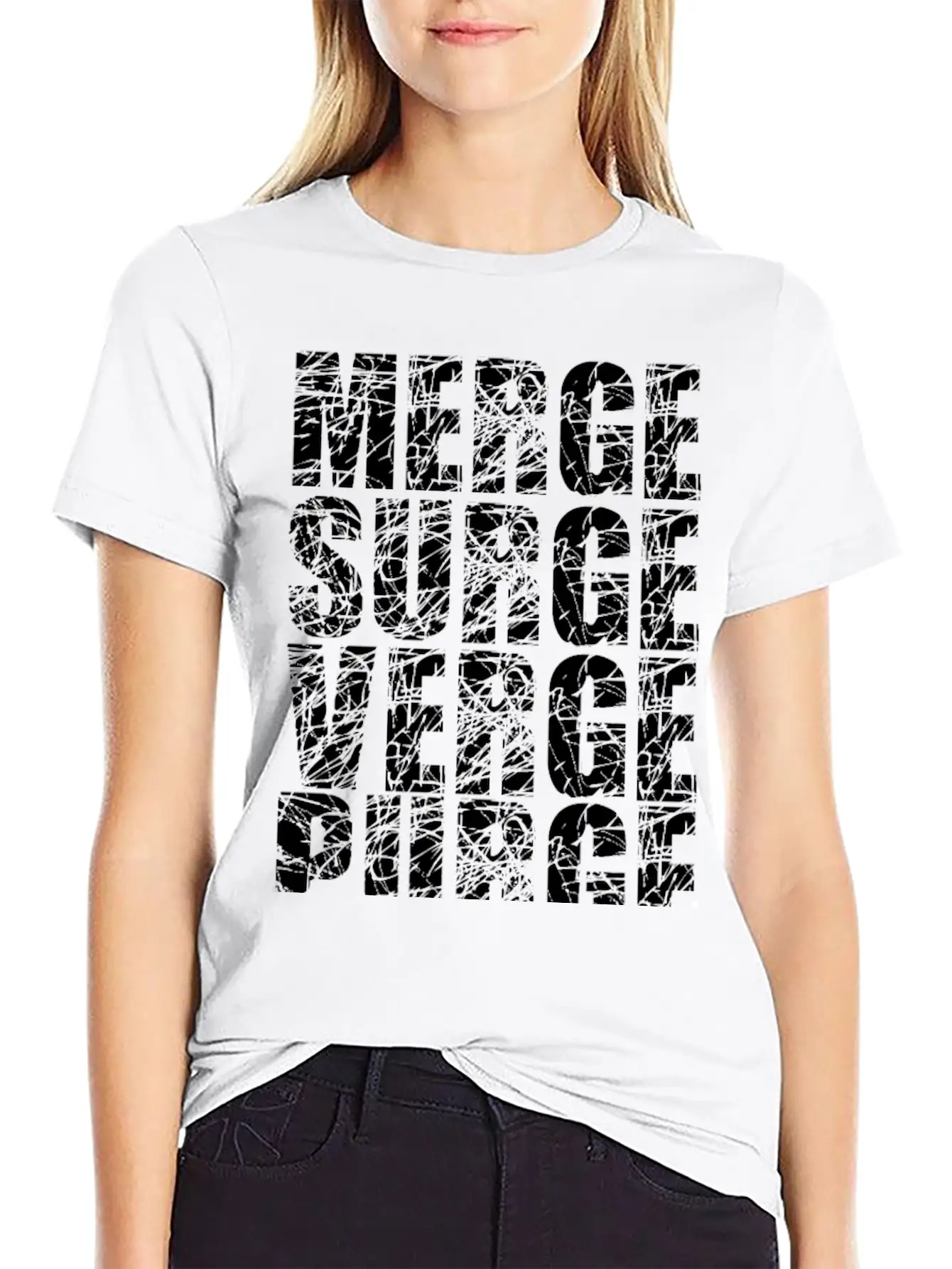 Merge Surge Verge Purge Splurge Unisex Short Sleeve Soft Cotton T-Shirt – Casual Everyday Wear