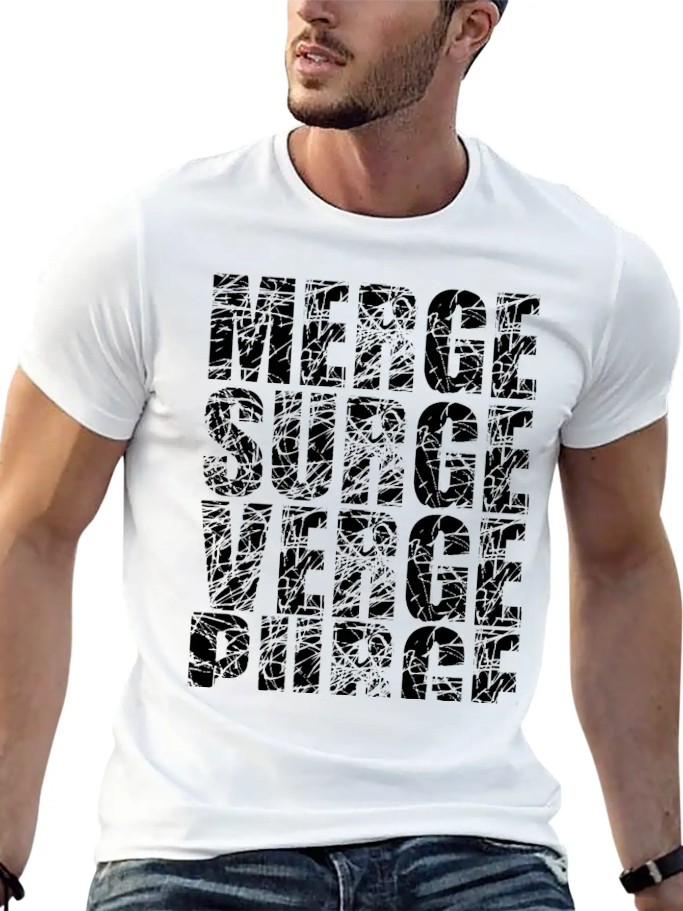 Merge Surge Verge Purge Splurge Unisex Short Sleeve Soft Cotton T-Shirt – Casual Everyday Wear