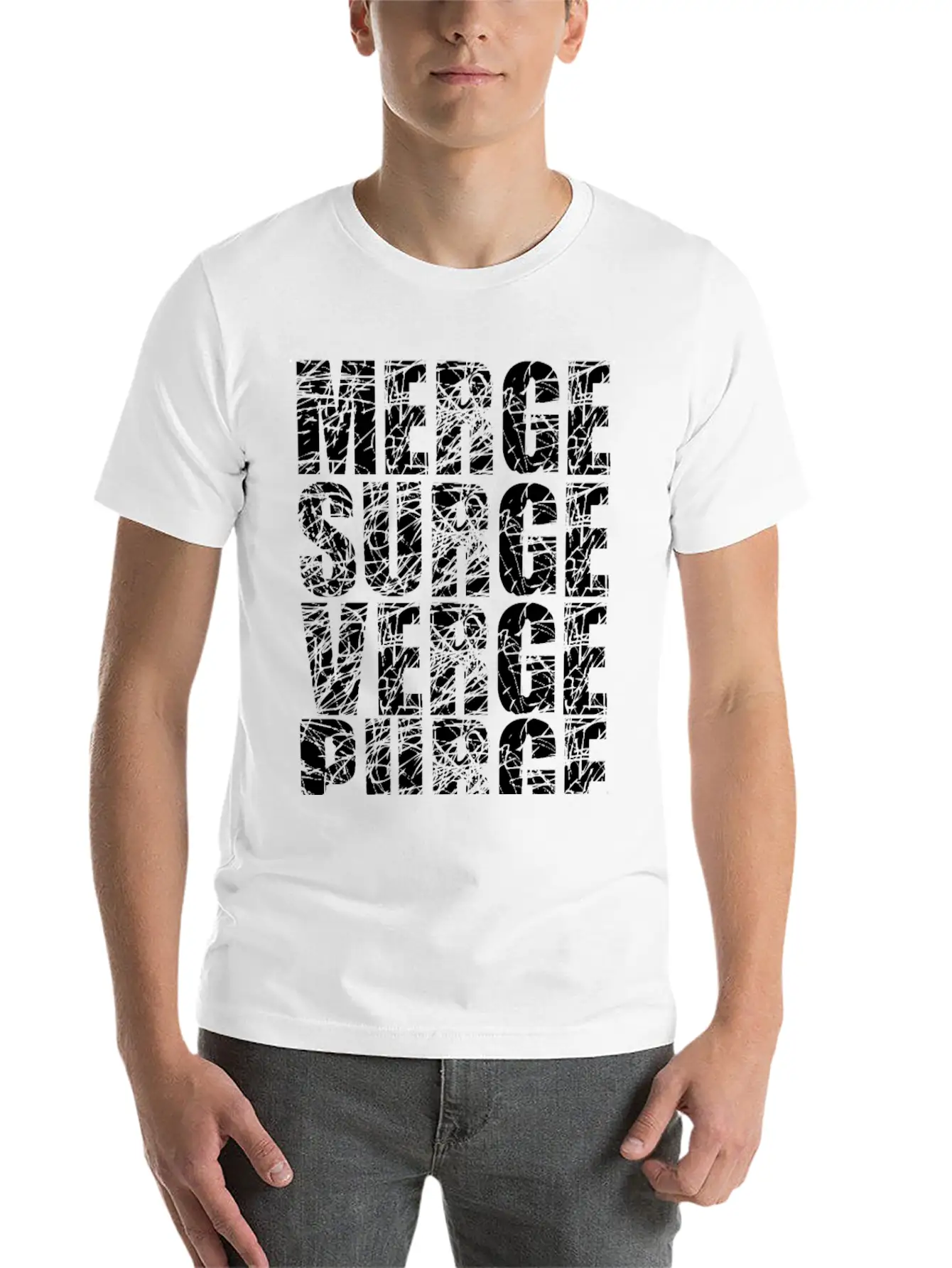 Merge Surge Verge Purge Splurge Unisex Short Sleeve Soft Cotton T-Shirt – Casual Everyday Wear