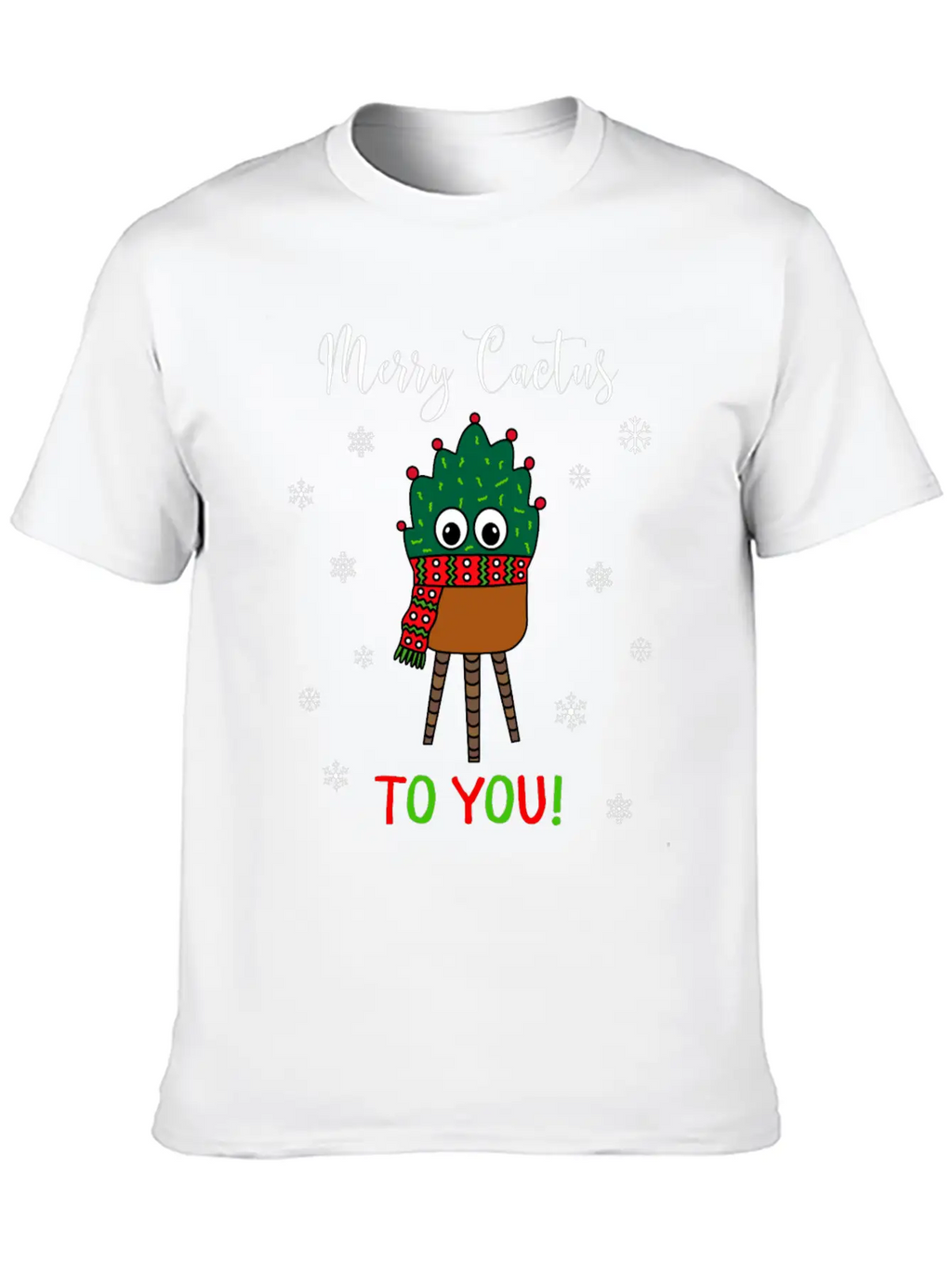 Merry Cactus To You - Christmas Cactus With Scarf Unisex Casual T-Shirt – Clean Design For Daily Comfort
