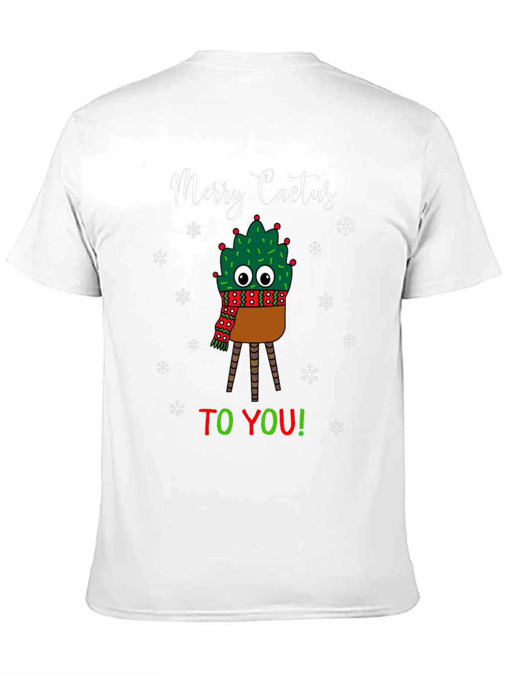 Merry Cactus To You - Christmas Cactus With Scarf Unisex Casual T-Shirt – Clean Design For Daily Comfort