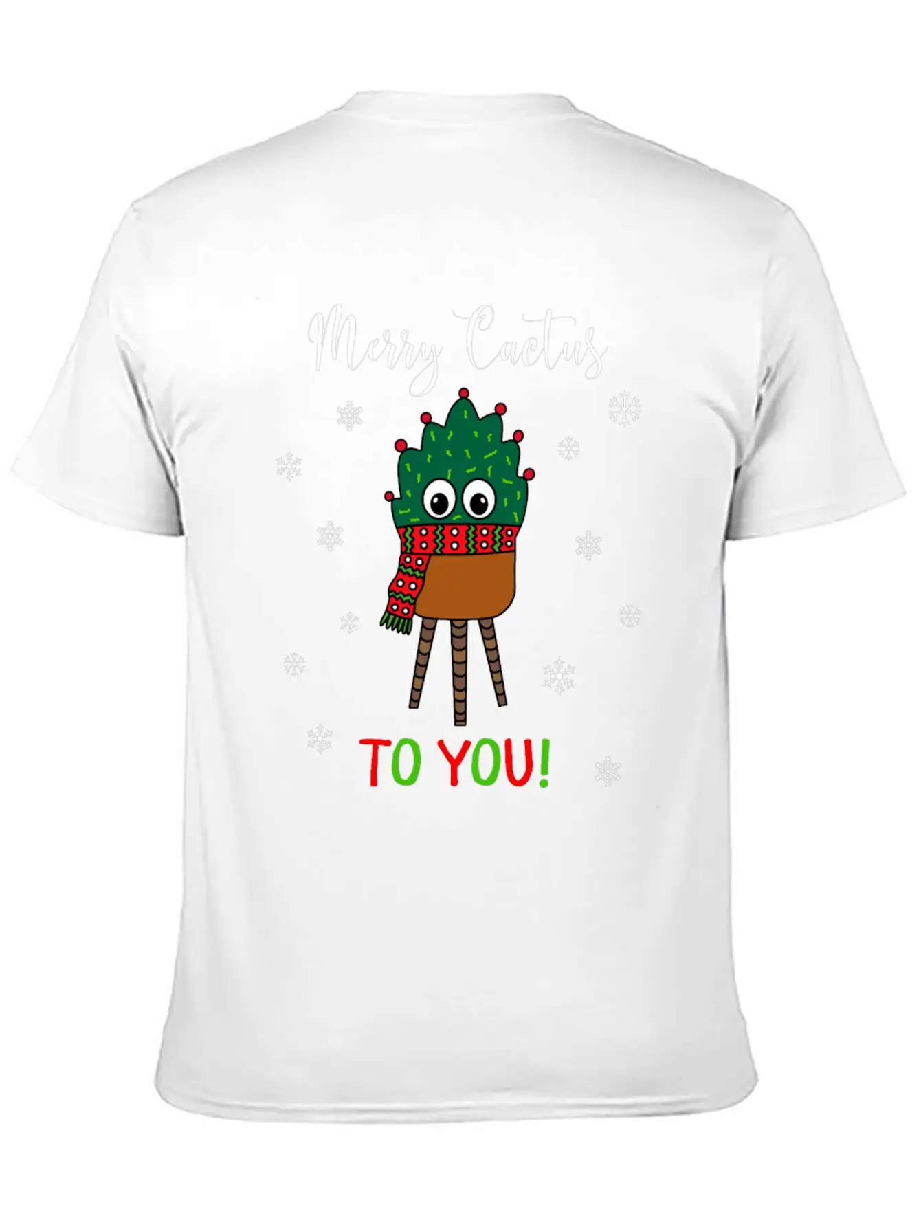 Merry Cactus To You - Christmas Cactus With Scarf Unisex Casual T-Shirt – Clean Design For Daily Comfort