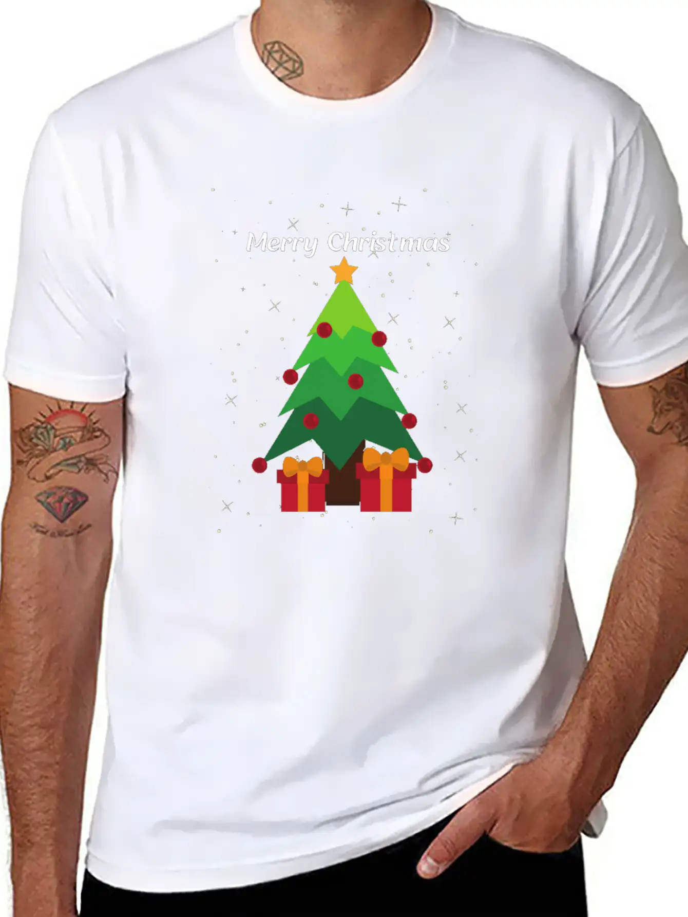 MERRY CHRISTMAS DESIGN Breathable Soft Cotton T-Shirt – Timeless Casual Look